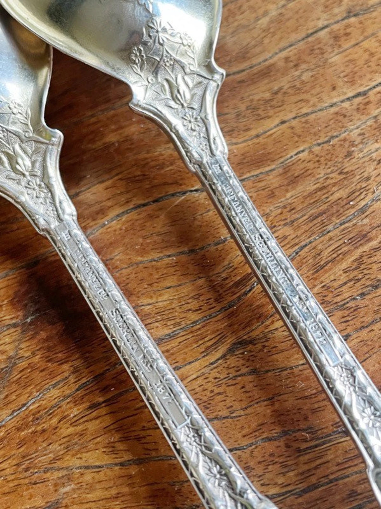 Set of 18 Tiffany & Co Sterling Silver Persian Ice Cream Spoons with Armorial