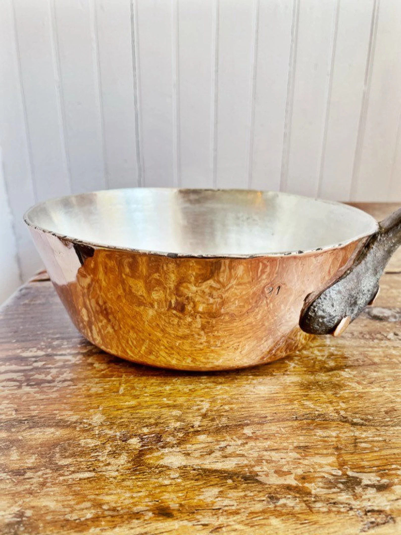 Antique Gaillard Copper Pot from The Grand Hotel in Cannes France