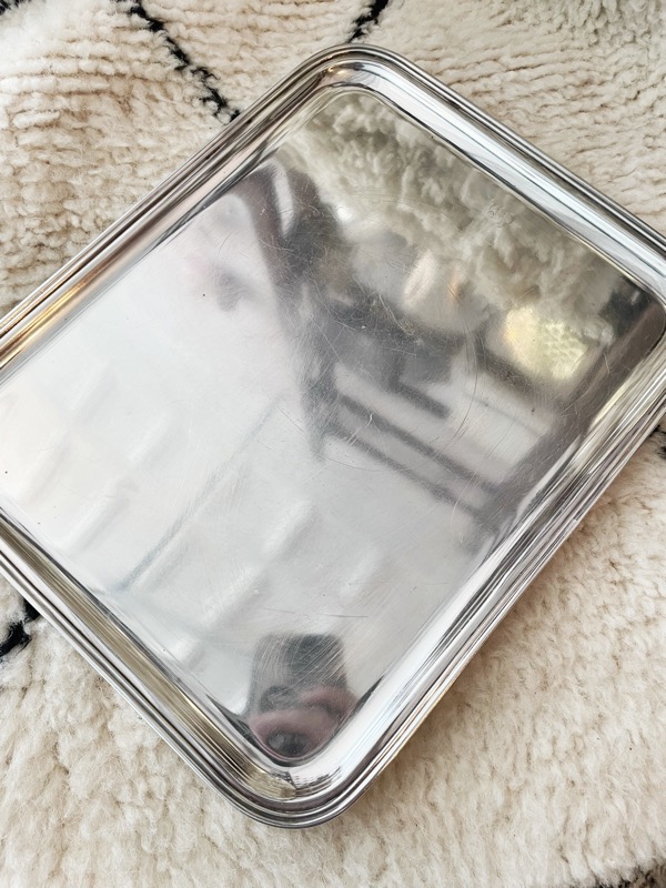 Vintage Silver Plated Serving Tray from Hotel Ritz Paris