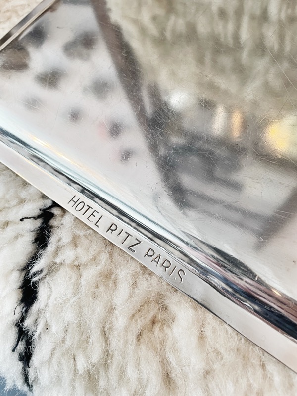 Vintage Silver Plated Serving Tray from Hotel Ritz Paris