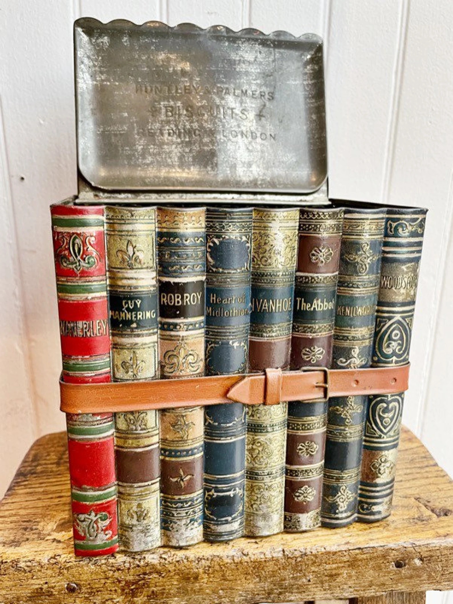 Antique English Book Biscuit Tin - Huntley & Palmers