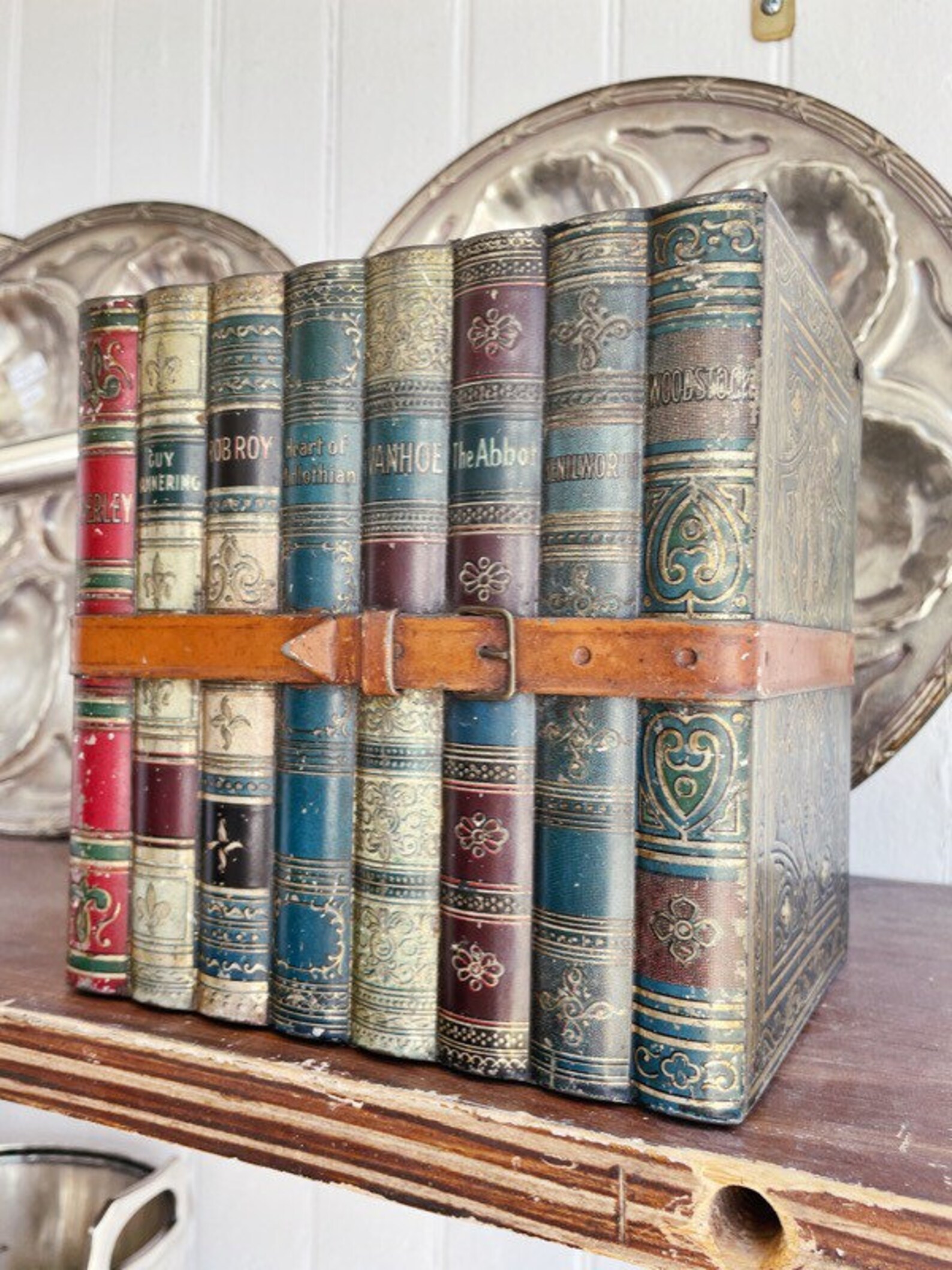 Antique English Book Biscuit Tin - Huntley & Palmers