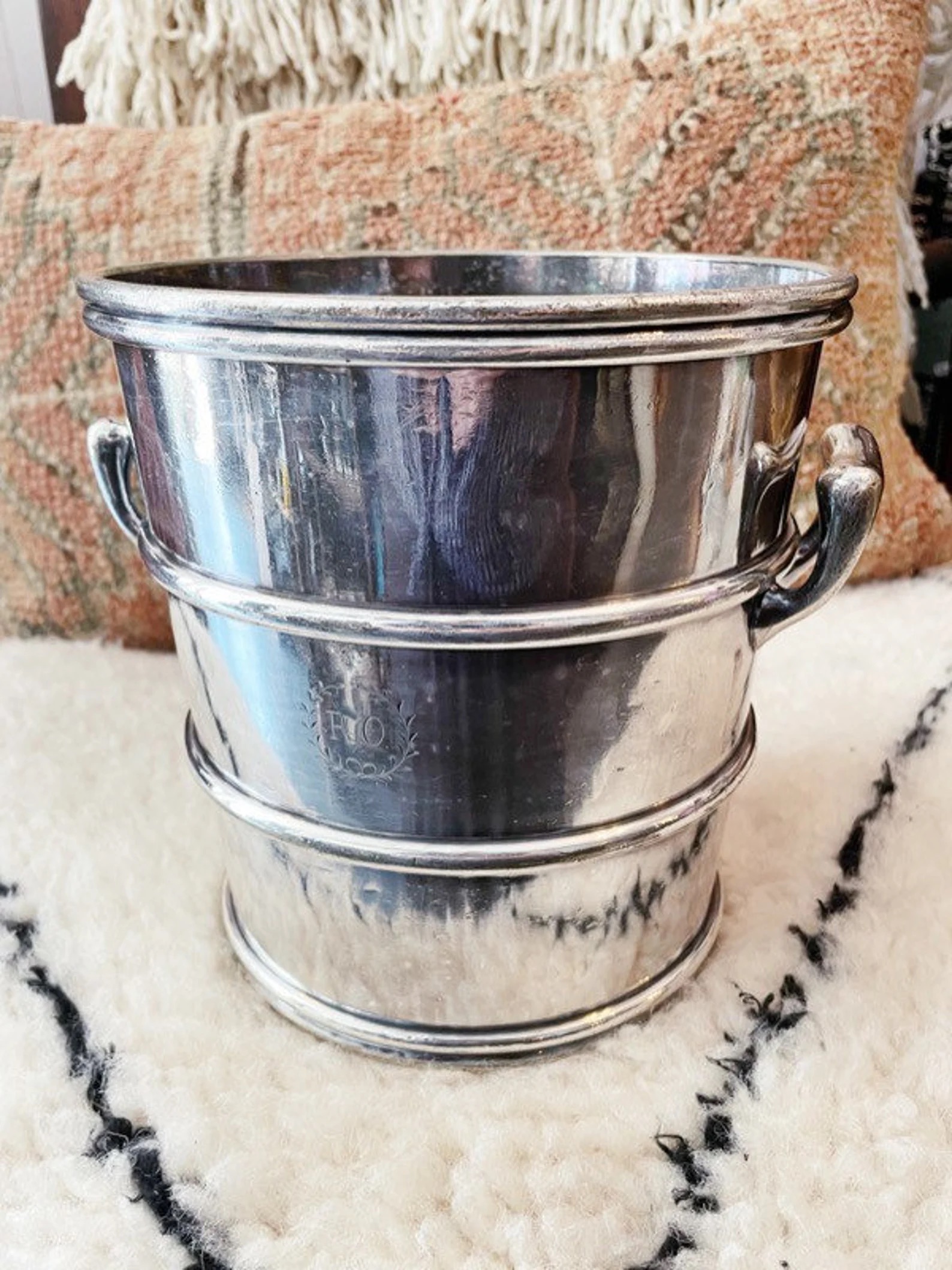 Antique Silver Plated Champagne Bucket from Hotel Brevoort NYC