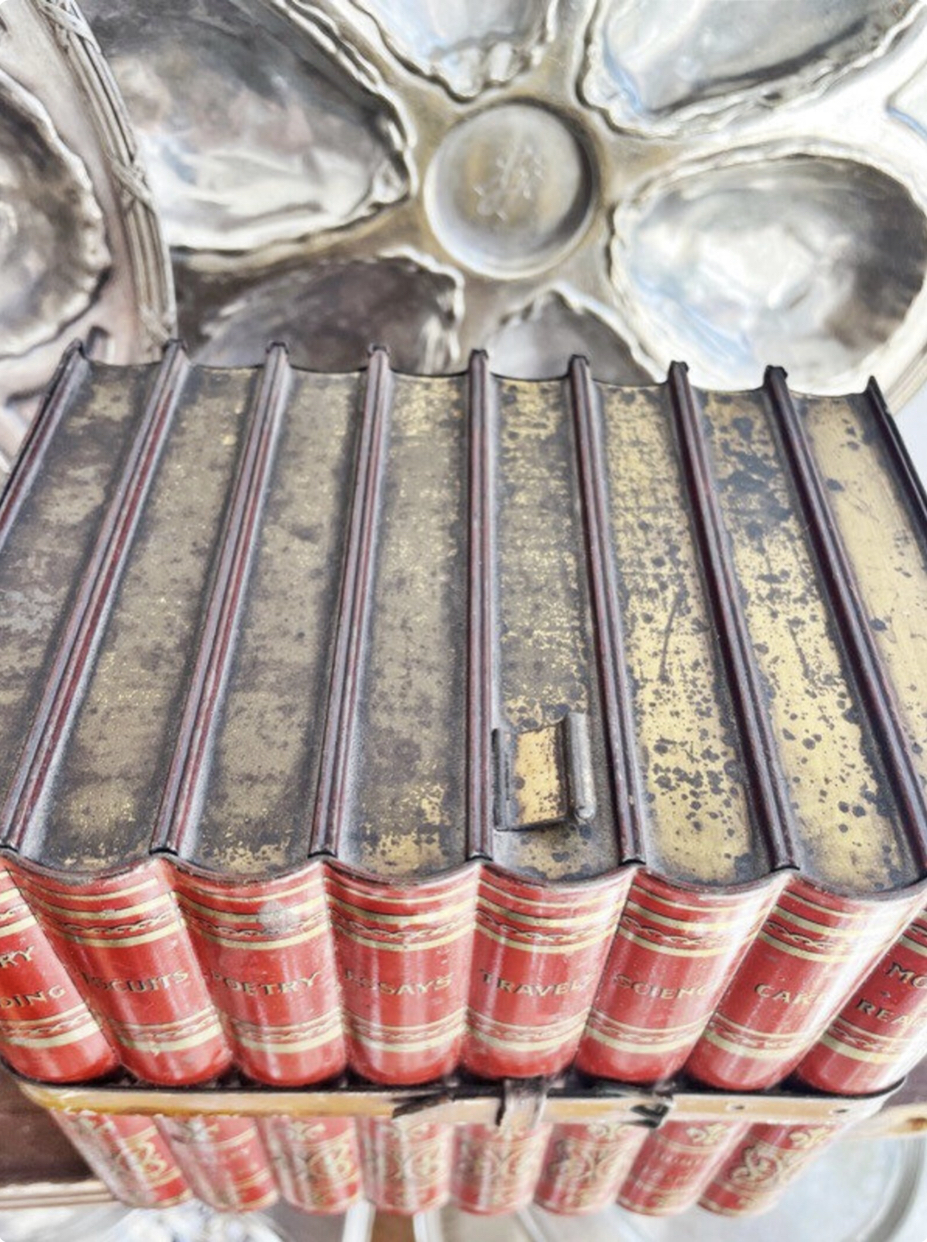 Antique c. 1900 English Book Biscuit Tin - Huntley & Palmers