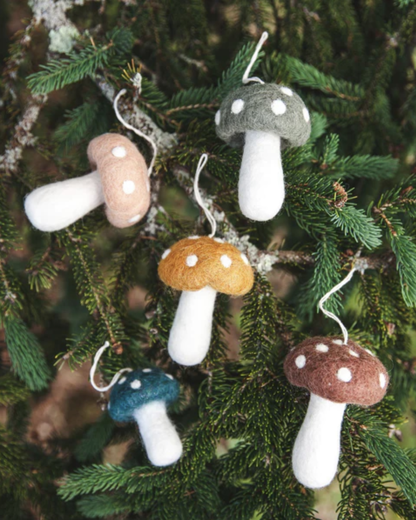 Felted Mushroom Ornament 