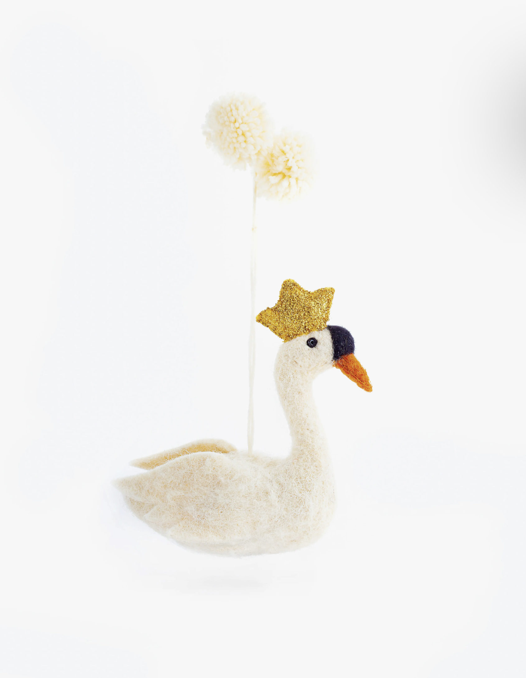 Felted Wool Swan Ornament 