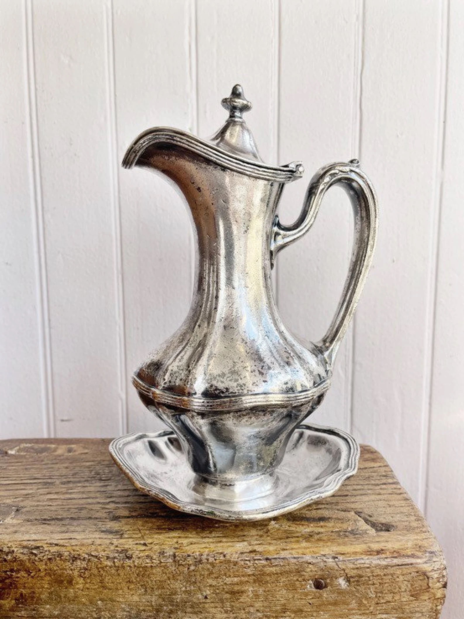 Antique Silver Plated Syrup Pitcher from Rectors Lobster Palace NYC