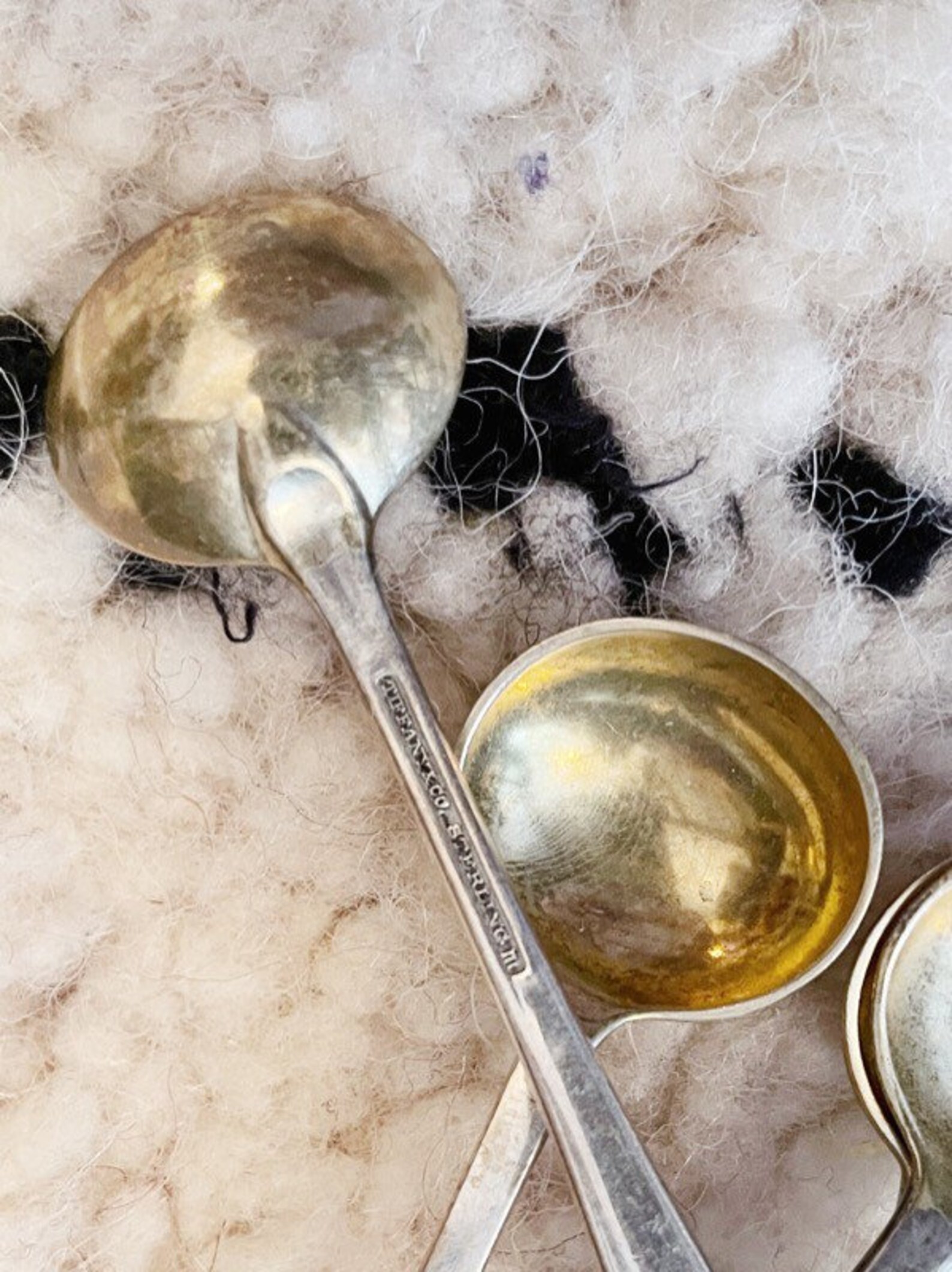 Set of 6 Antique Tiffany & Co Sterling Silver Salt Spoons in