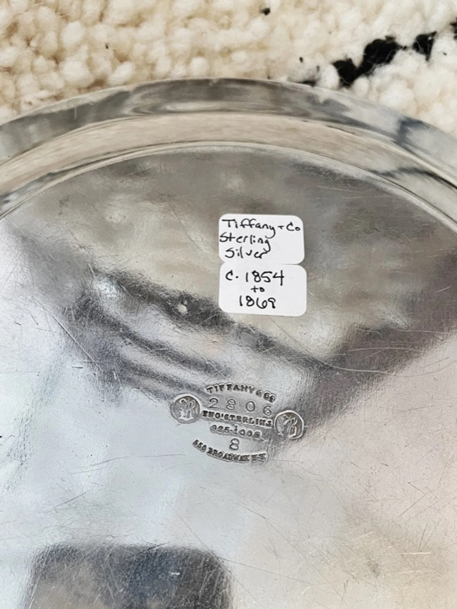 Antique Tiffany & Co Sterling Silver Tray Engraved Annie