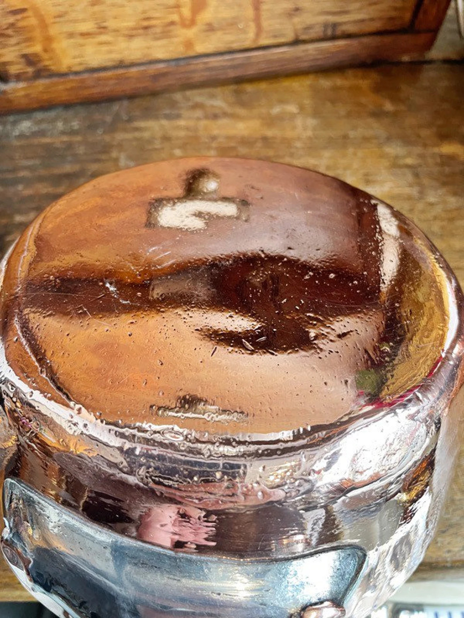 Petite Antique French Dehillerin Copper Pot from The Grand Folkstone Hotel