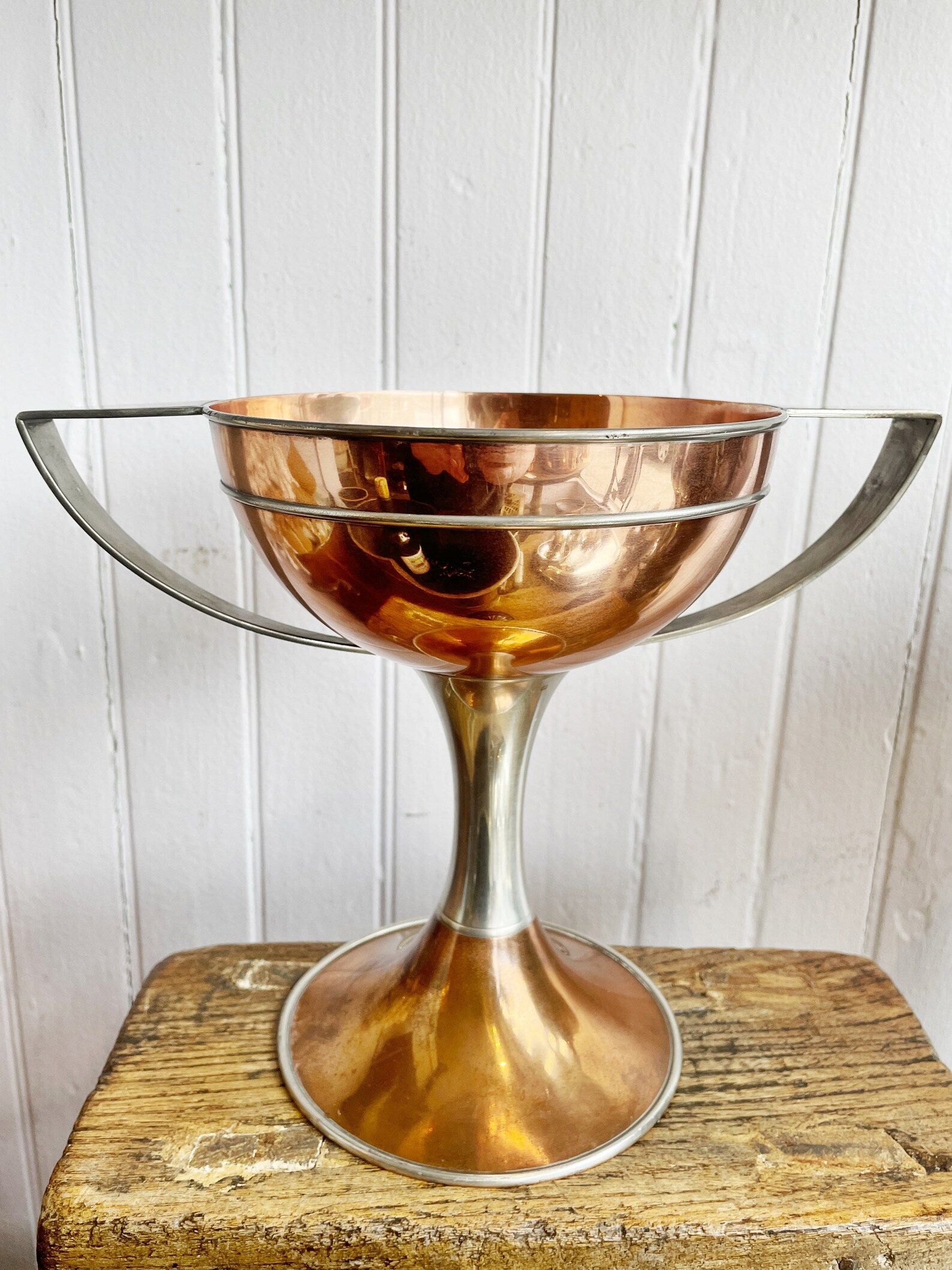 Antique 1911 Copper and Silver Pacific Cat Club Trophy