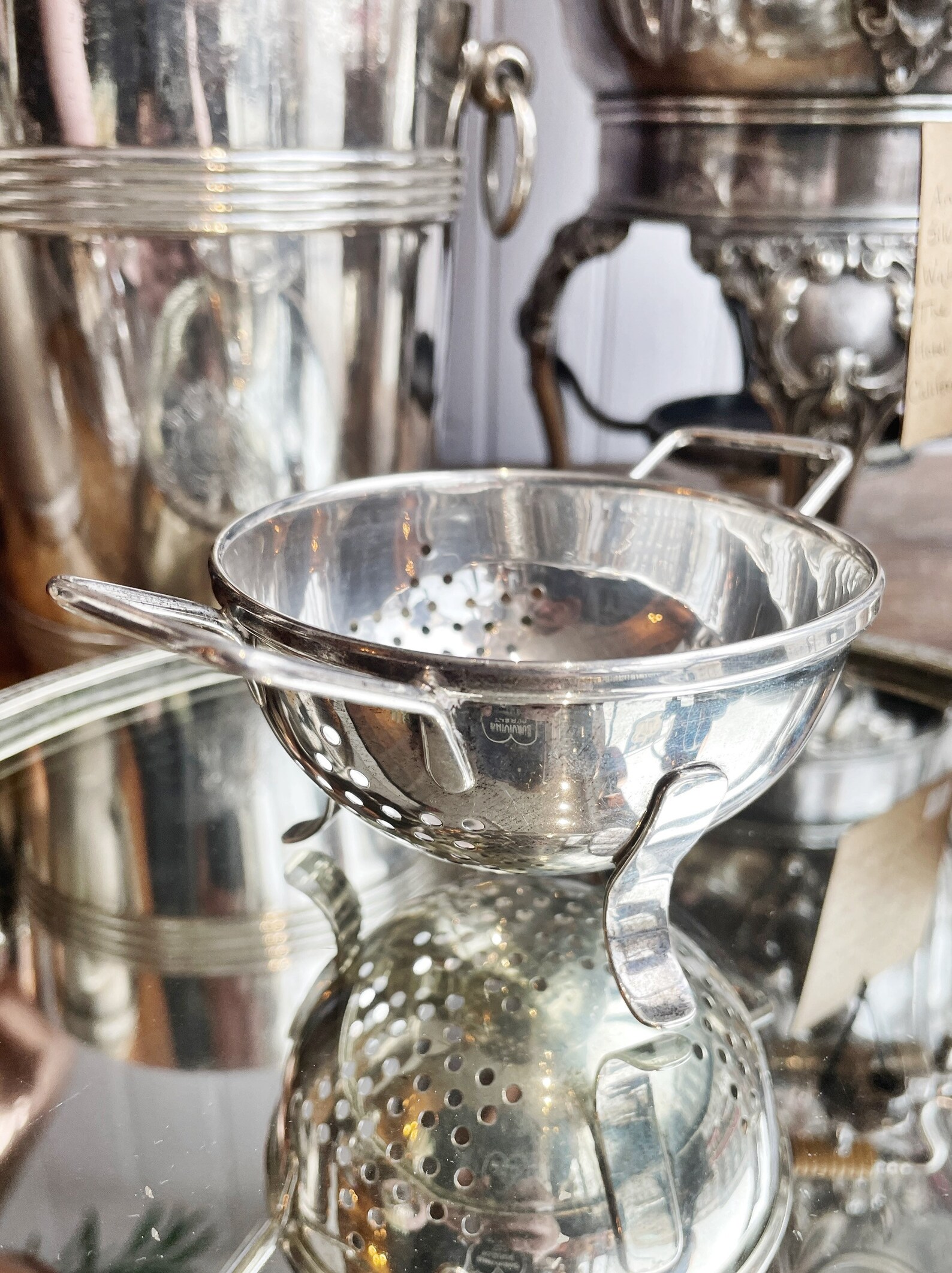 Vintage Cartier Sterling Silver Colander Bar Strainer - Batterby House