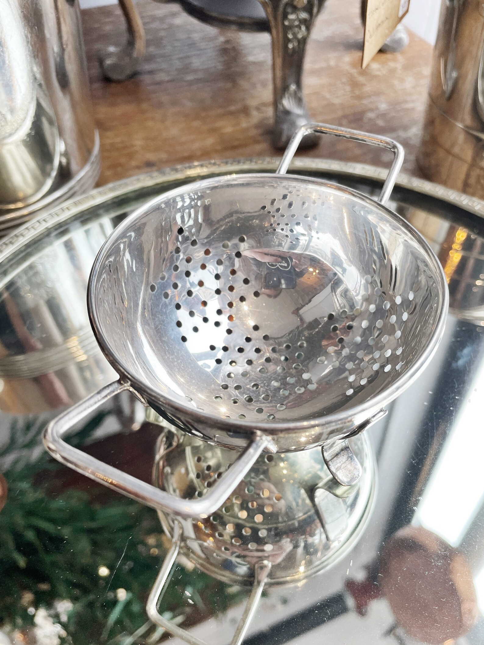 Vintage Cartier Sterling Silver Colander Bar Strainer - Batterby House