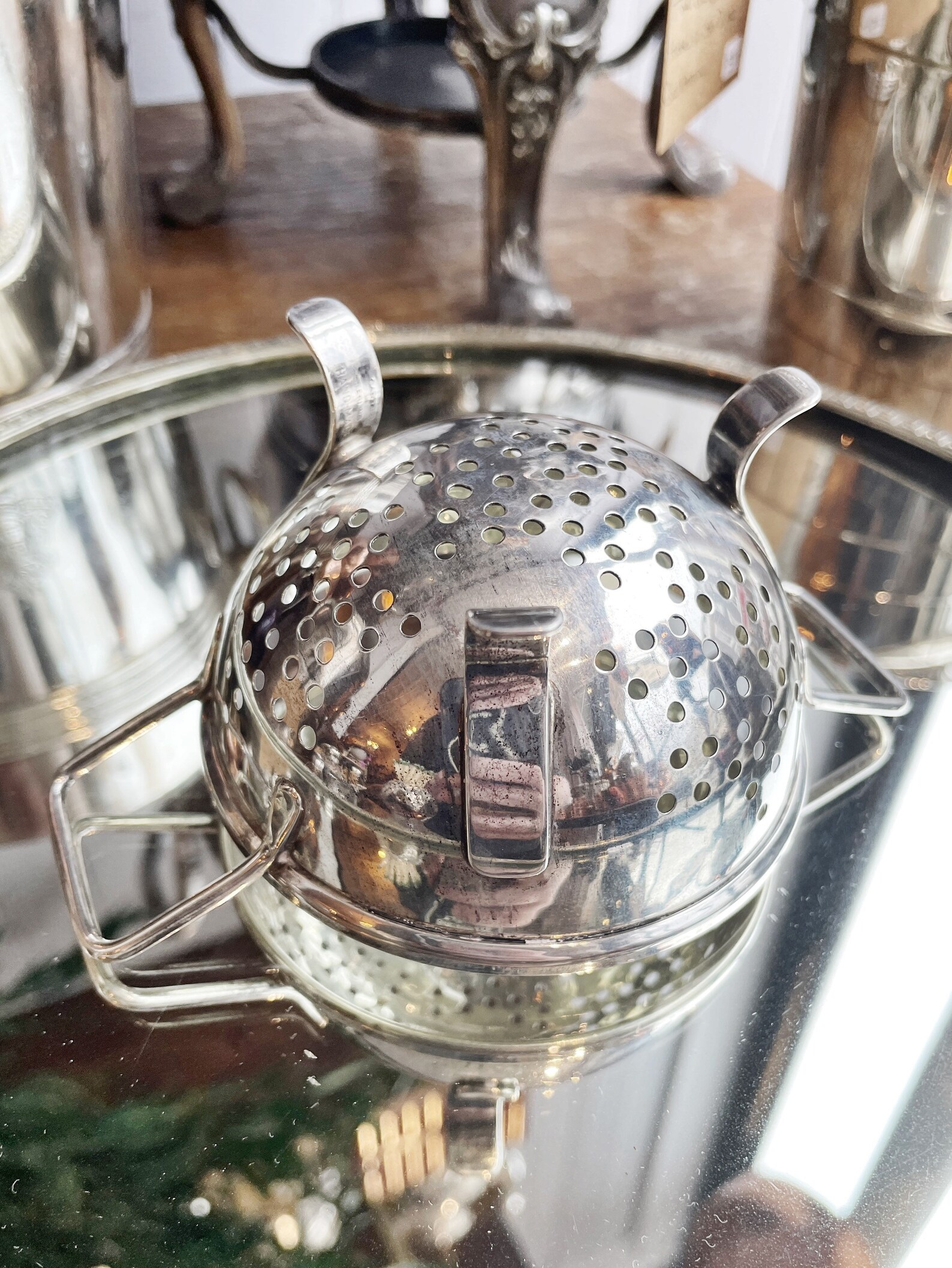 Vintage Cartier Sterling Silver Colander Bar Strainer - Batterby House