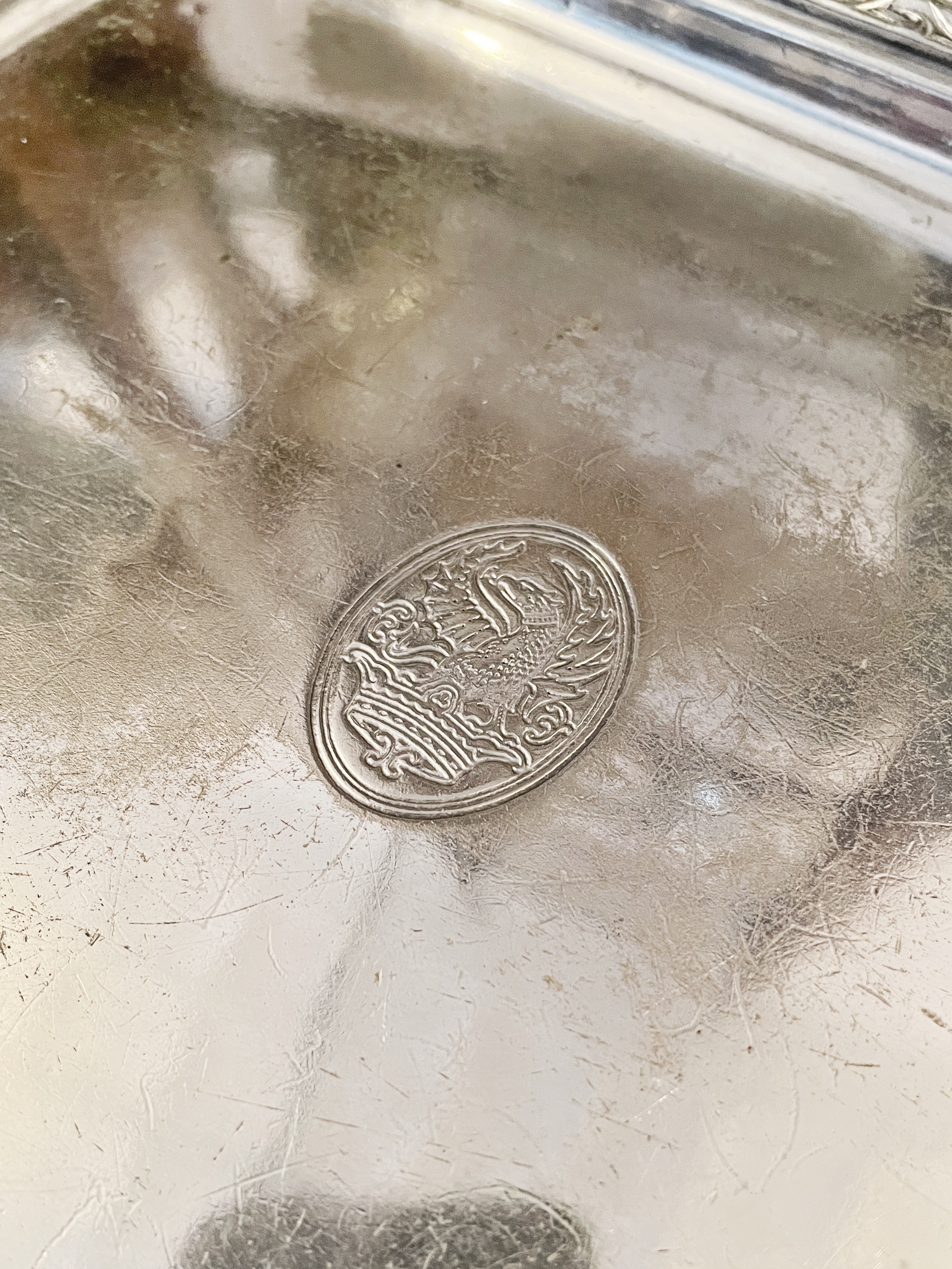 1920s Silver Plated Serving Tray from Murray Hill Hotel in NYC