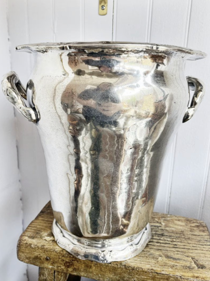 Antique 1904 Silver Plated Champagne Bucket from The Bellevue-Stratford Hotel Philadelphia