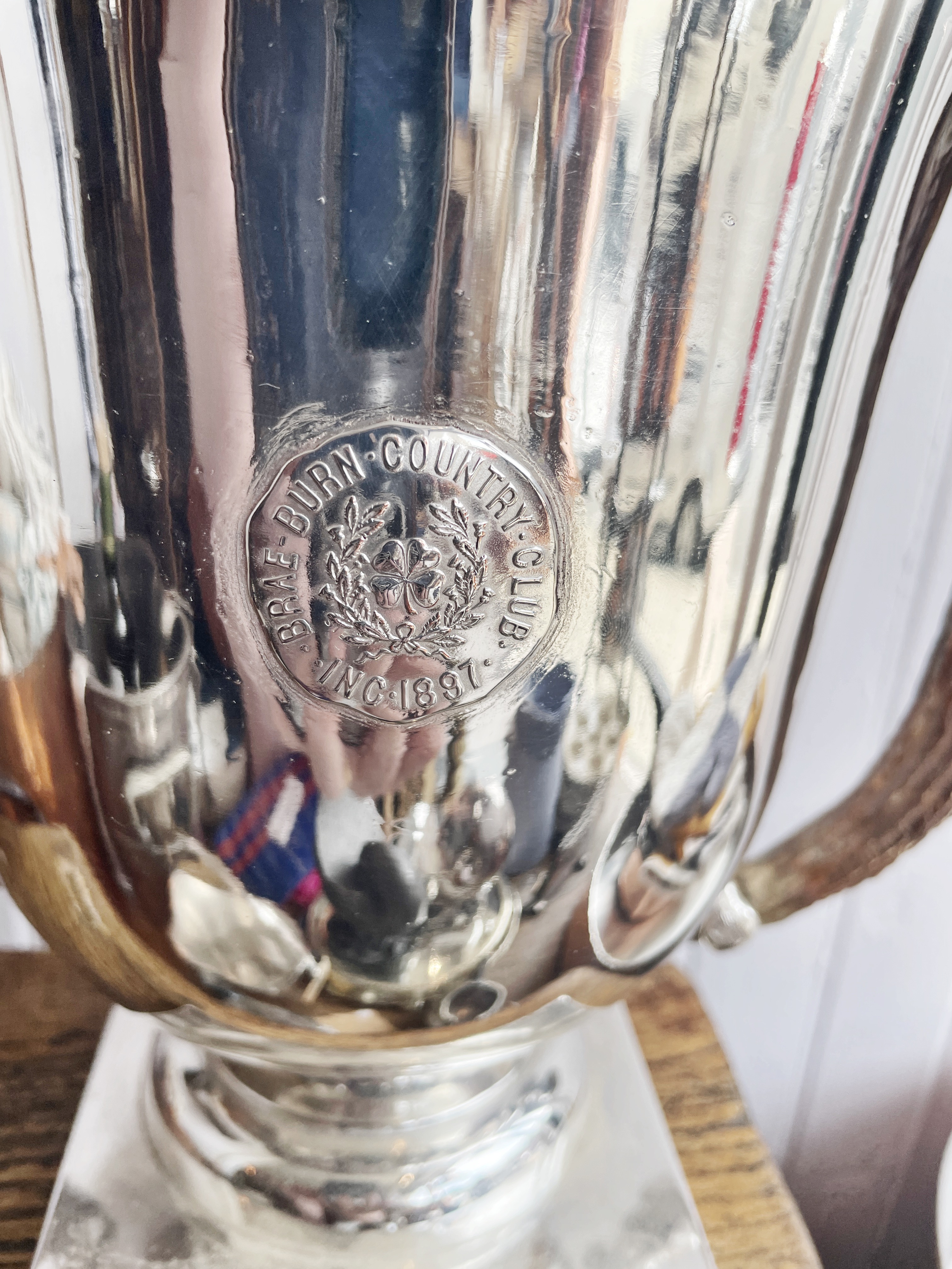 1909 Silver Plated Championship of Massachusetts Trophy with Deer Antler Handles