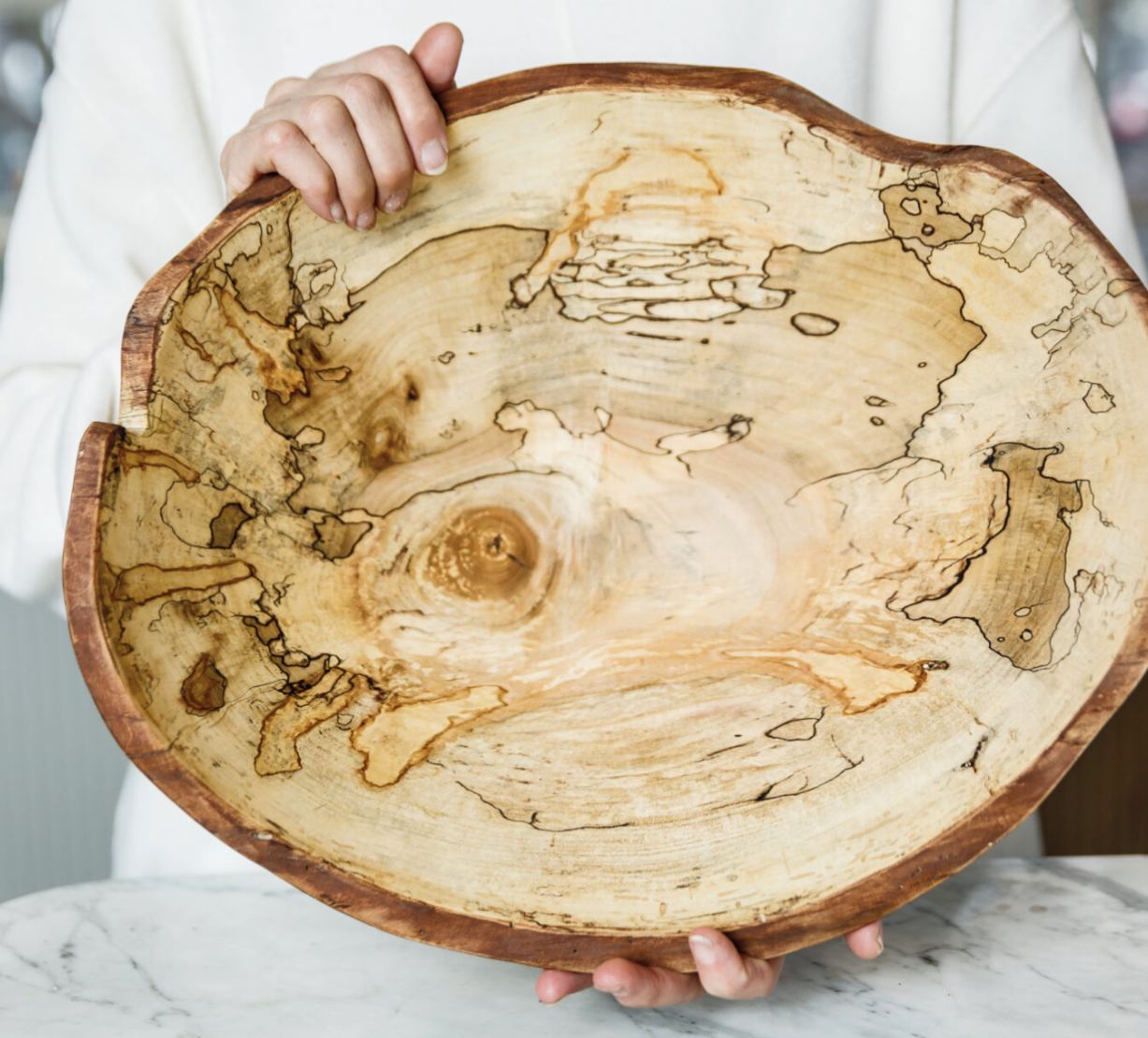 Live Edge Spalted Maple Serving Bowls