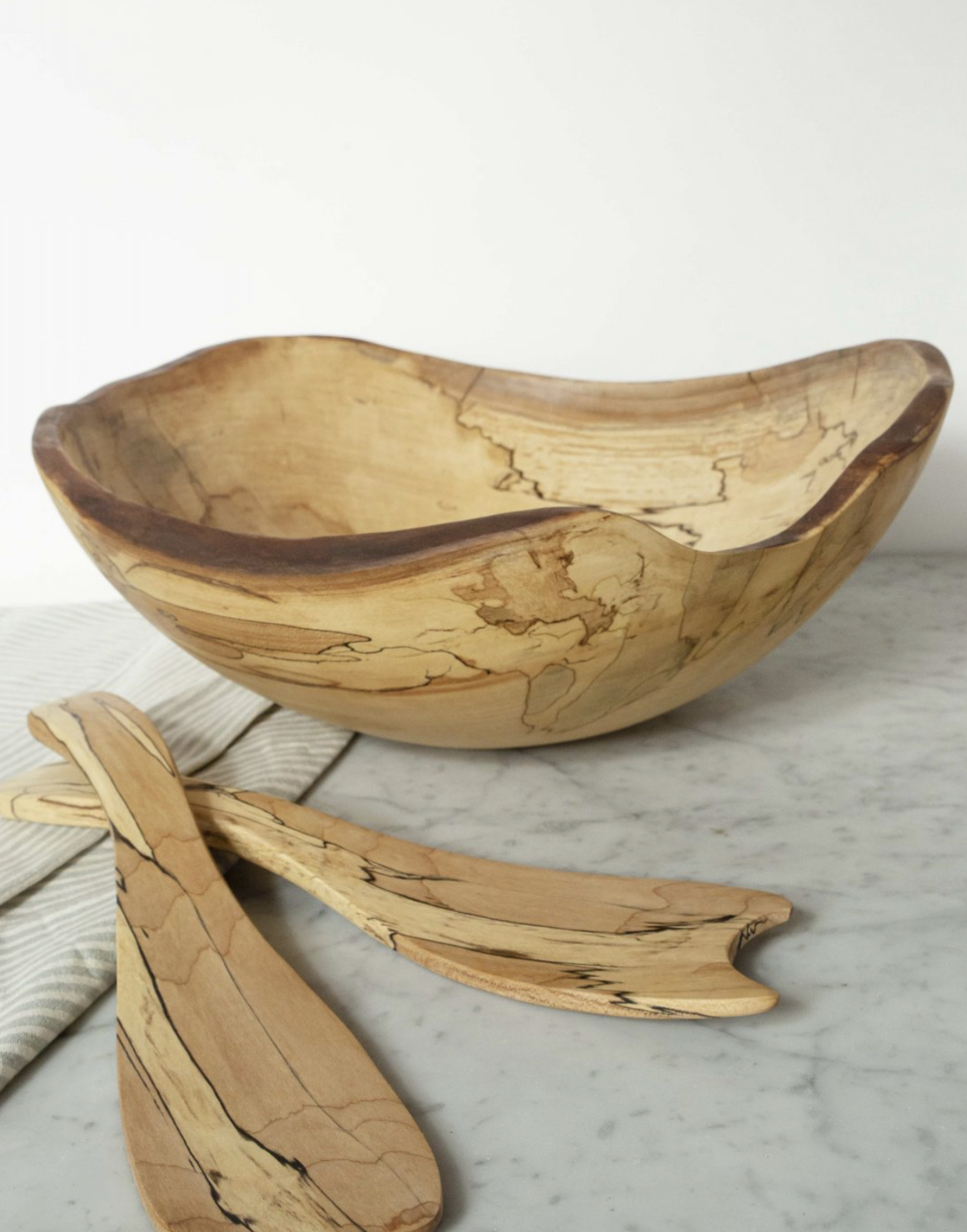 Live Edge Spalted Maple Serving Bowls