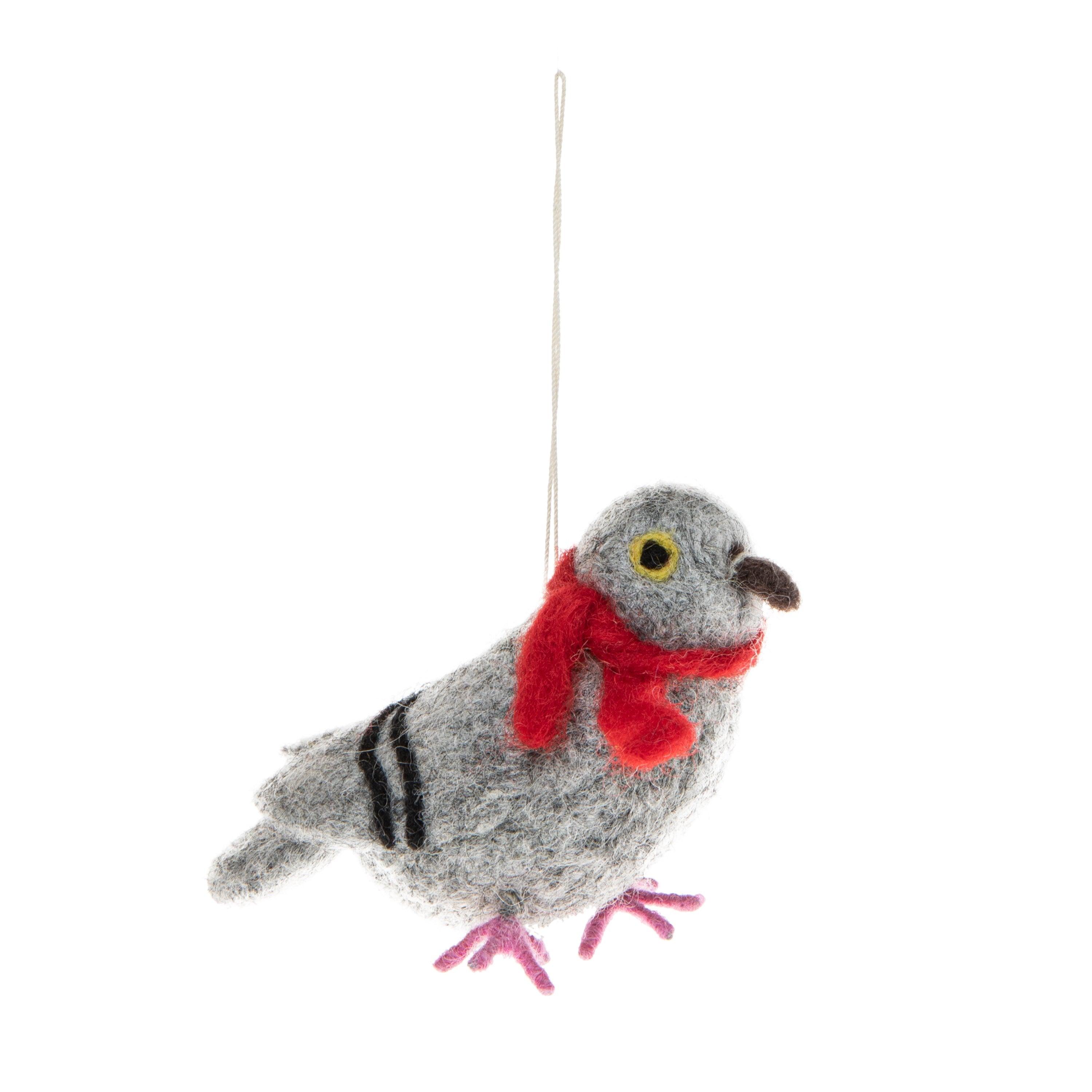 Felted Pigeon Ornament