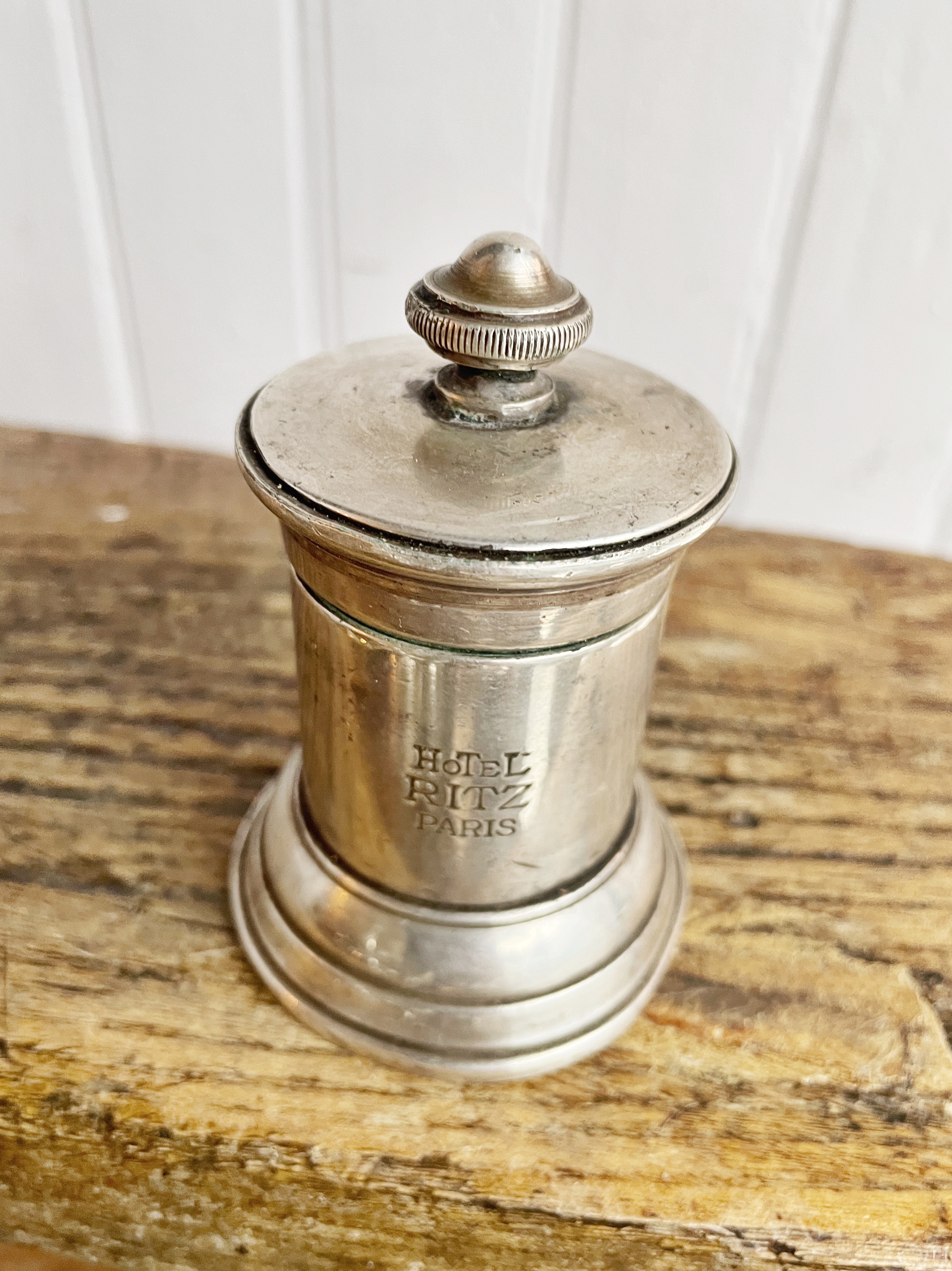 Antique Silver Plated Pepper Mill from Hotel Ritz Paris