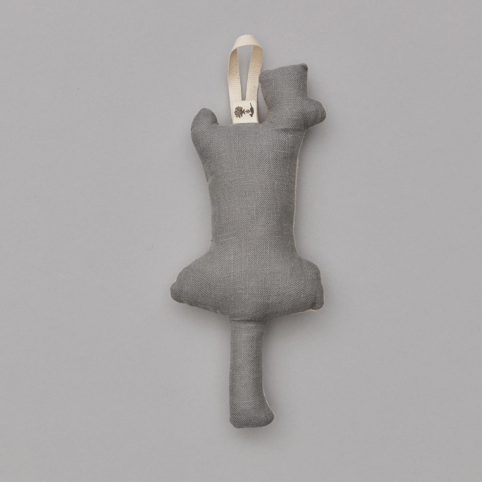 Embroidered Linen Deer with Mushroom Ornament