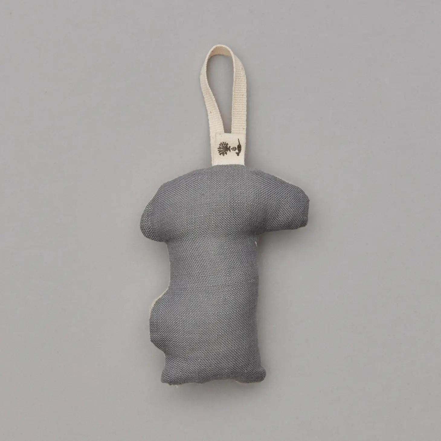 Embroidered Linen Raccoon with Mushroom Ornament