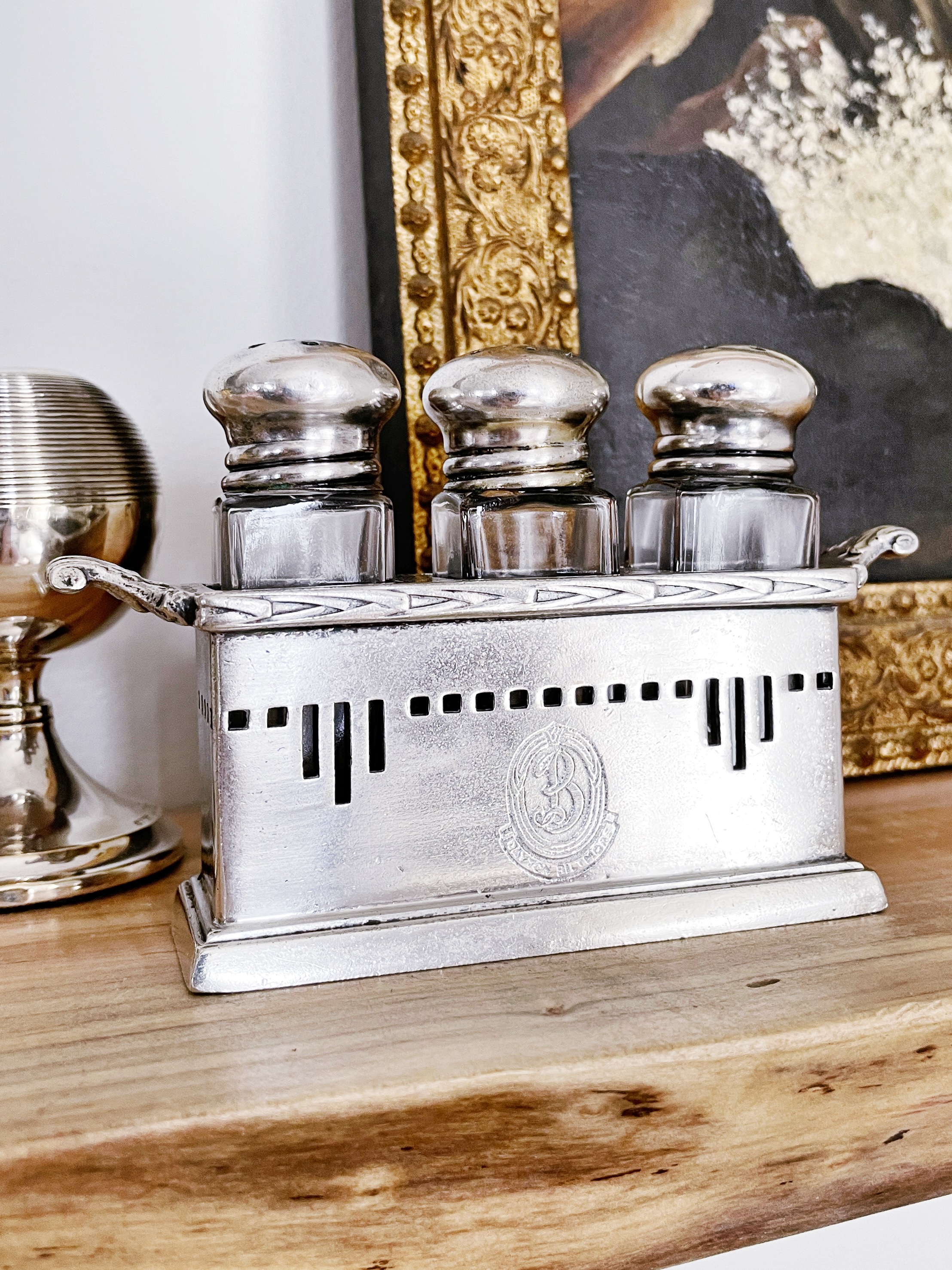 1929 Silver Plated Biltmore Hotel Salt & Pepper Set - Batterby House