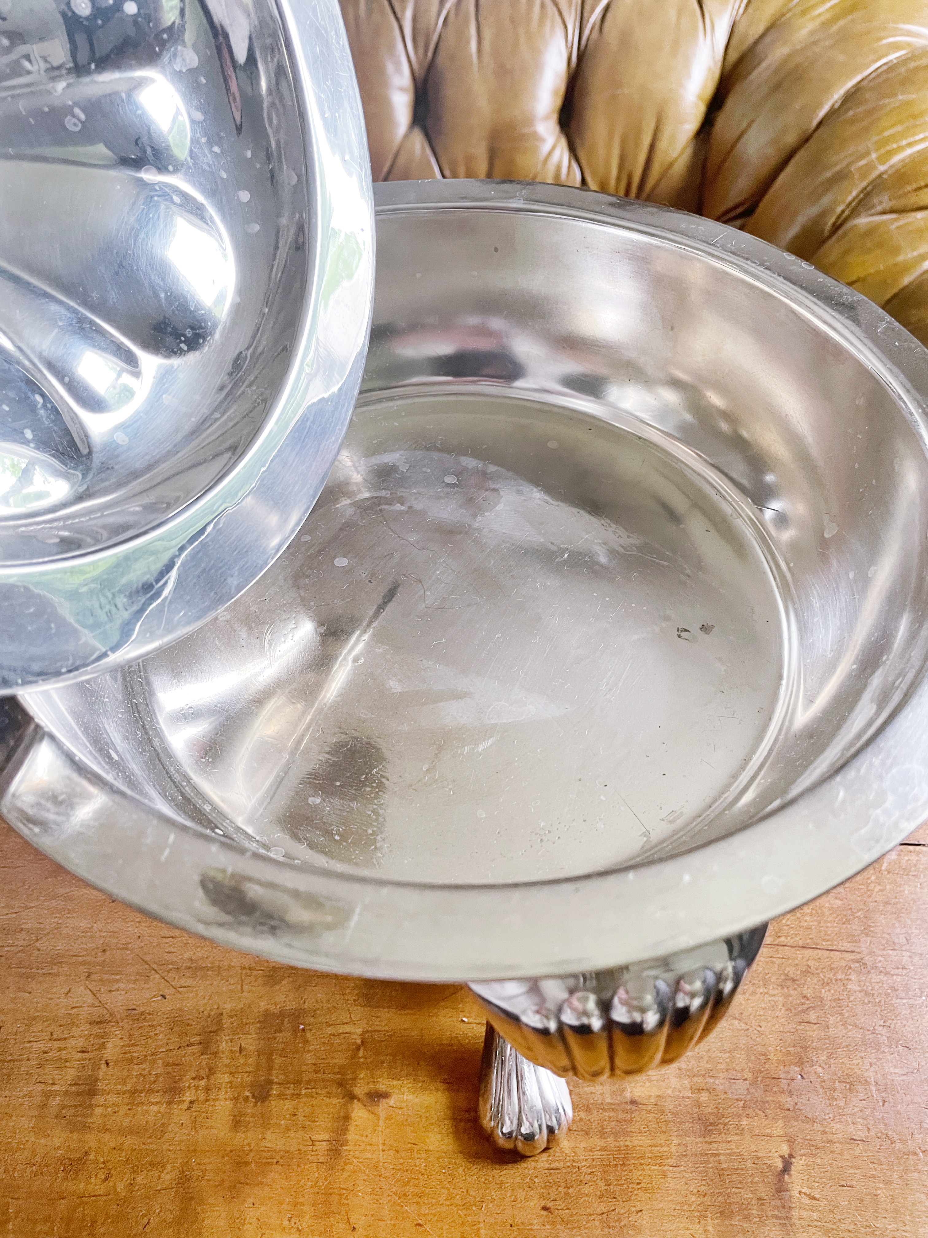 Antique Silver Serving Chafing Dish from Hotel Brewster in Boston