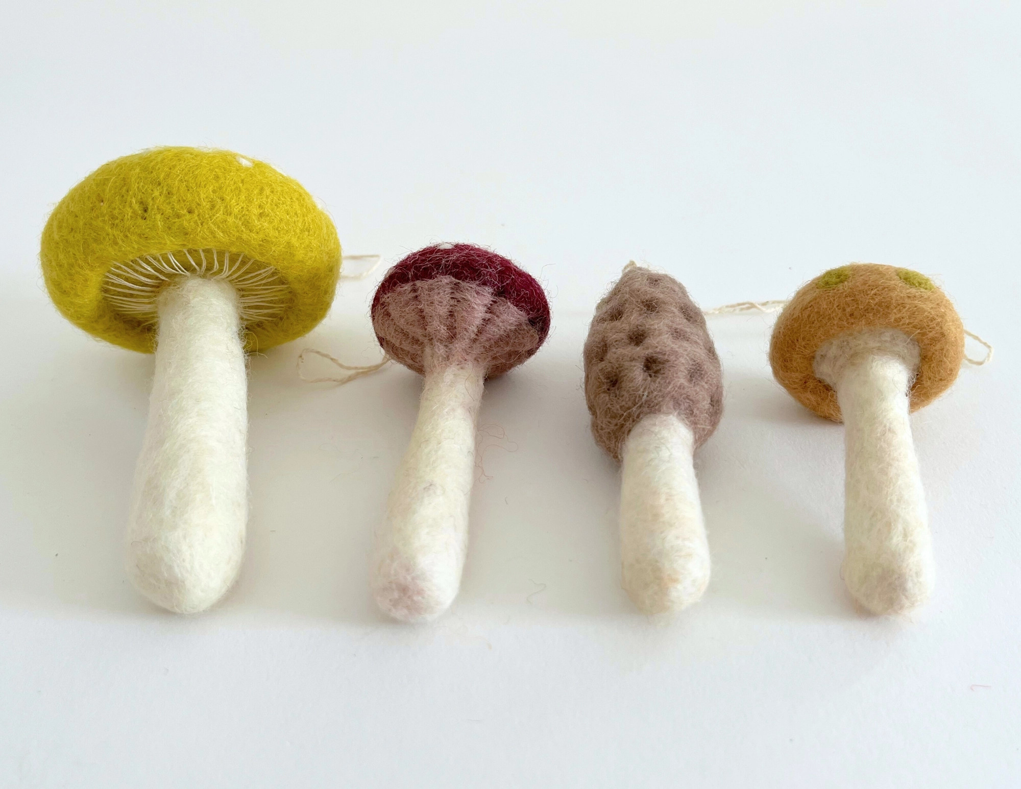 Felted Mushroom Ornament Set