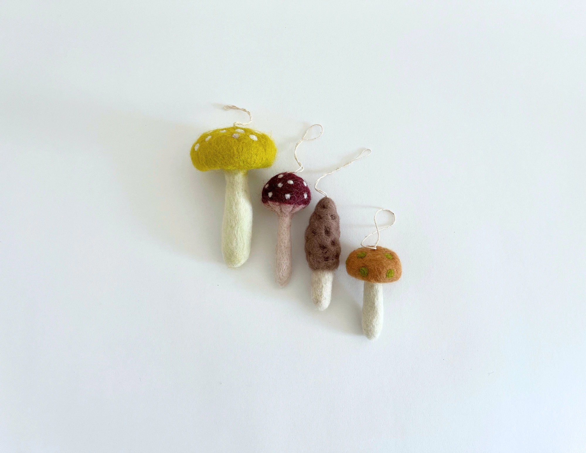 Felted Mushroom Ornament Set