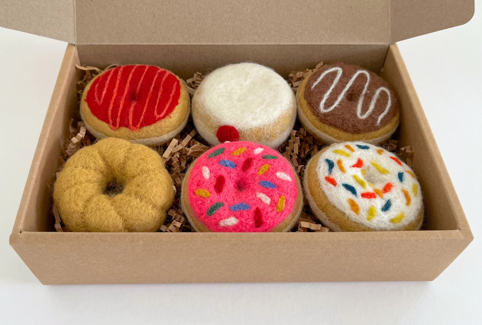 Felted Donut Box Ornament Set