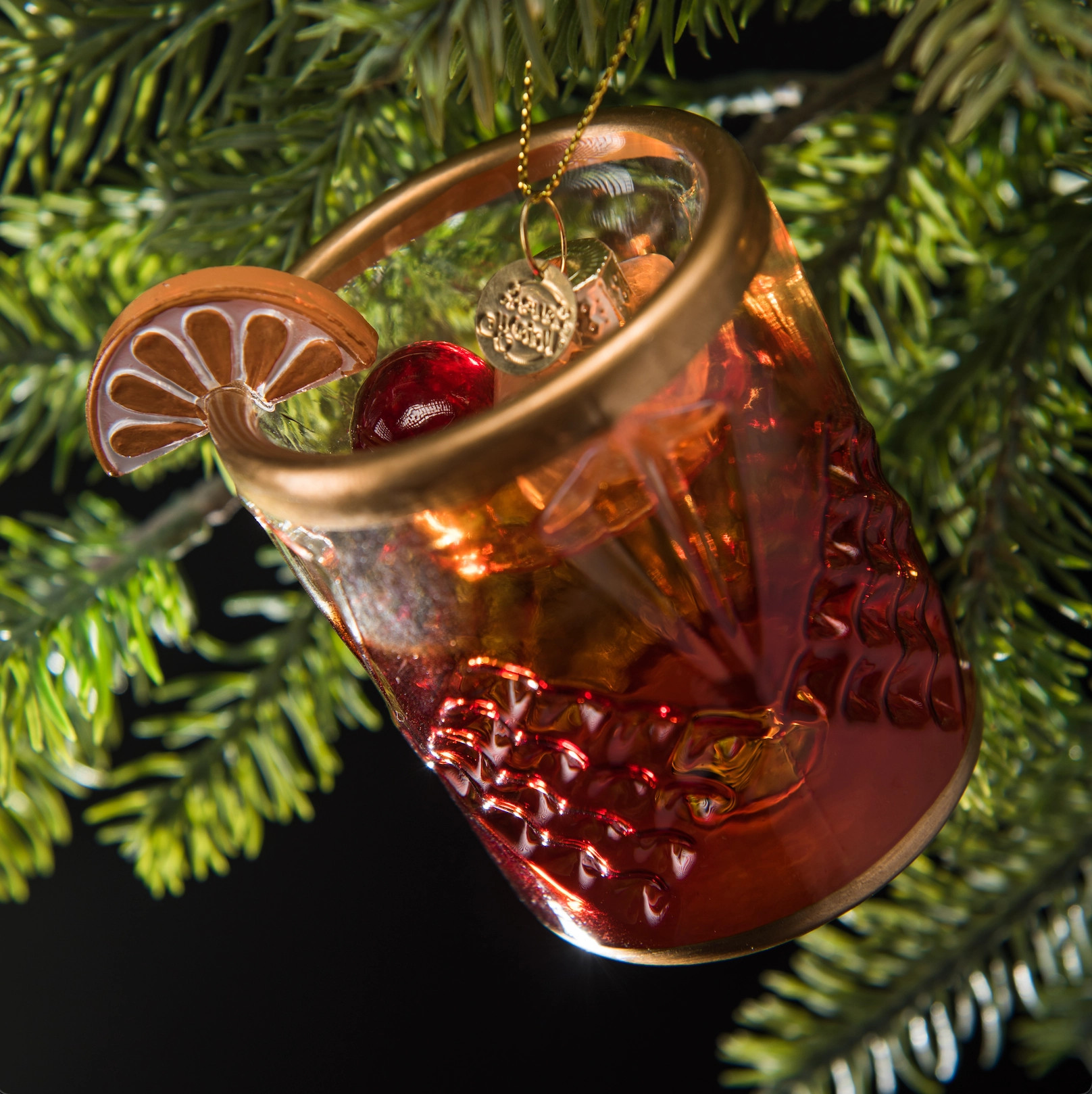 Old Fashioned Cocktail Holiday Ornament 