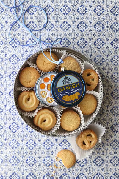 Danish Butter Cookies Glass Ornament 