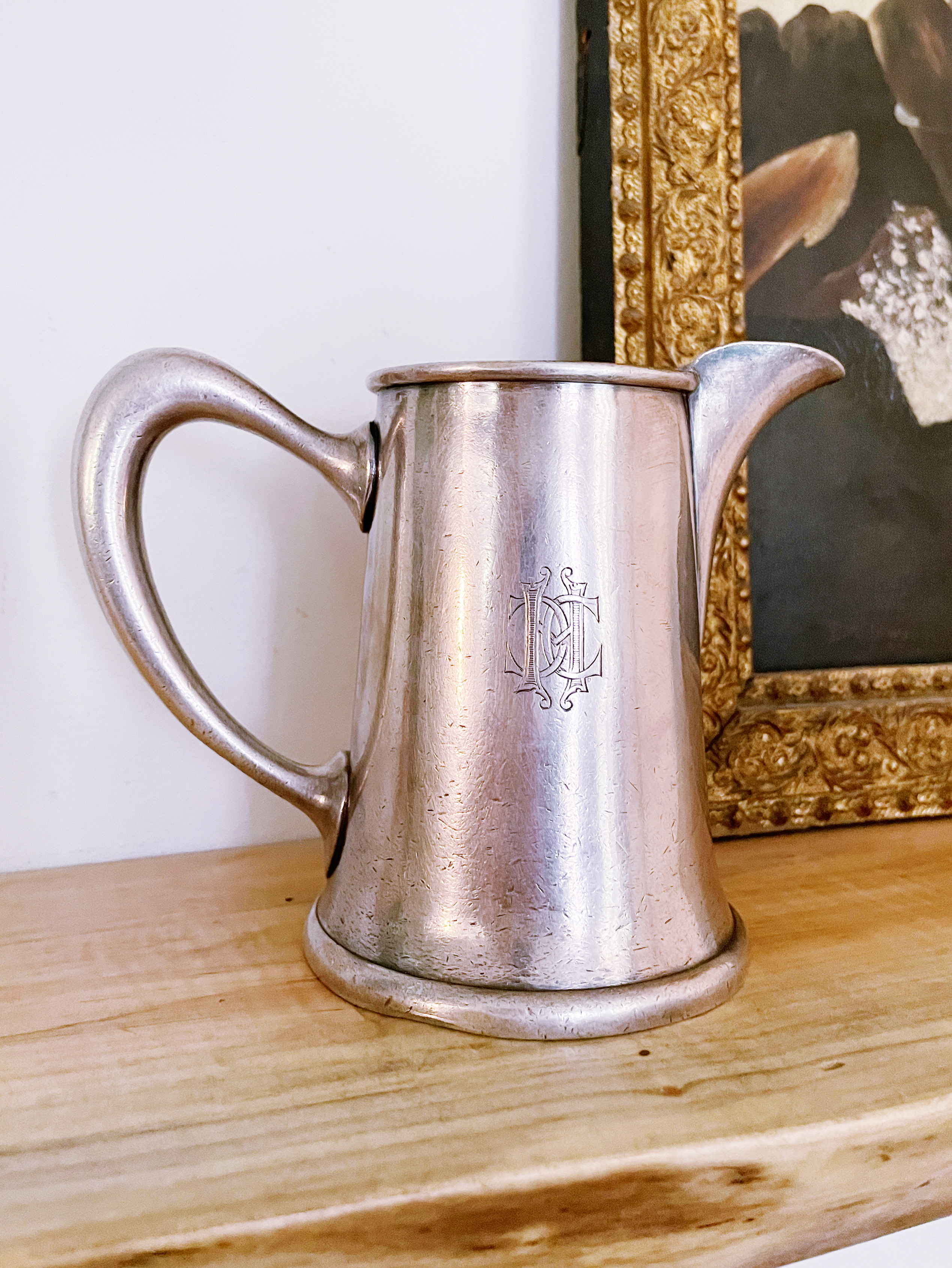 Antique Christofle Silver Milk Pitcher from Hotel Continental