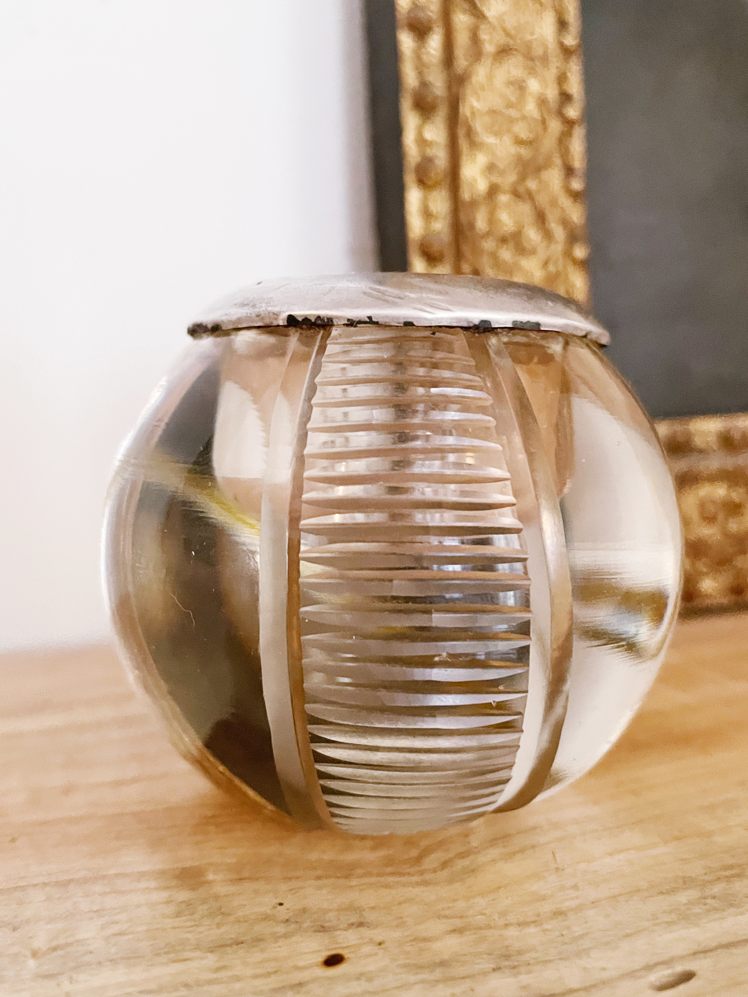 Antique Sterling Silver and Glass "Matches" Striker