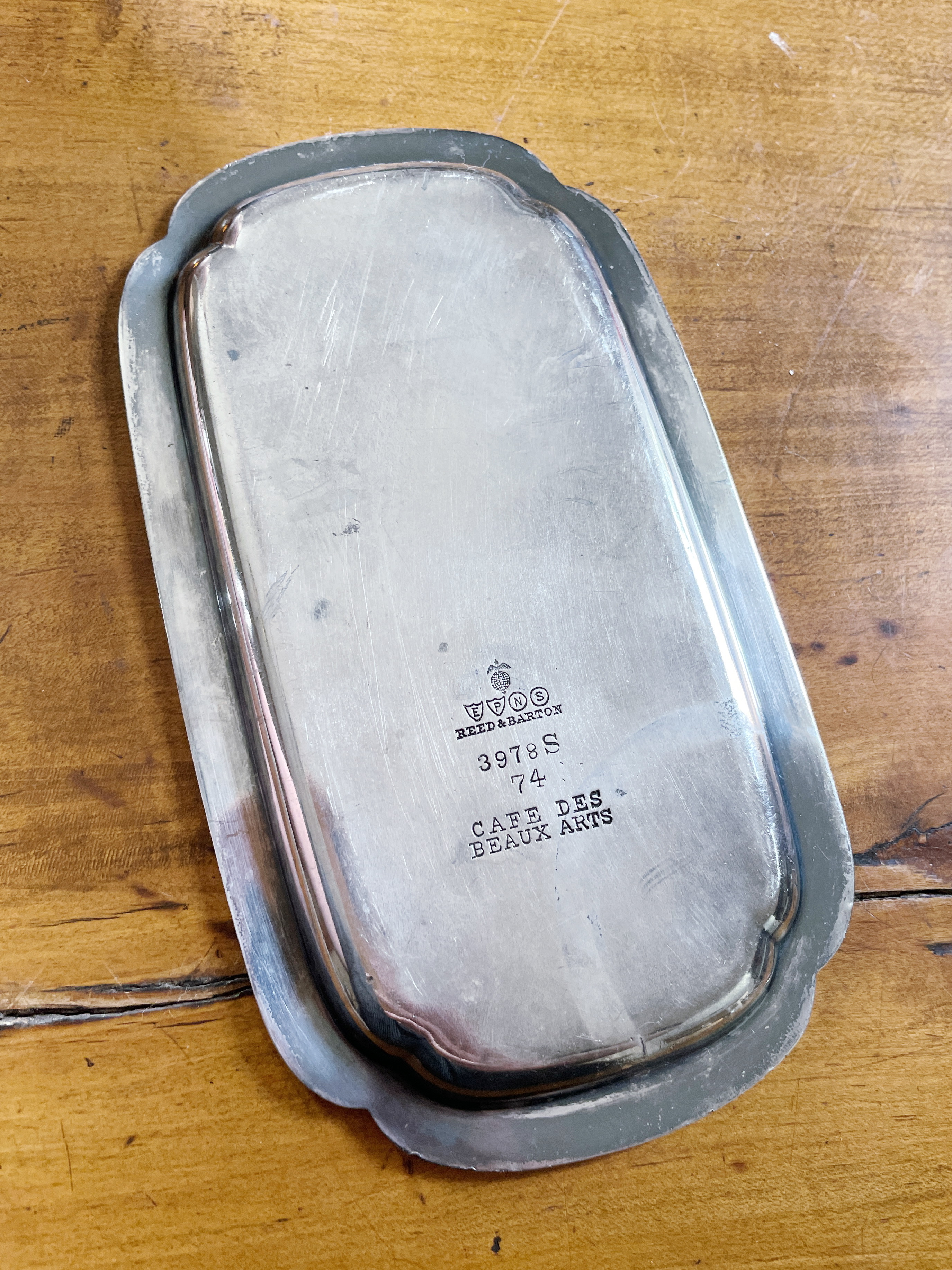 Antique Silver Tip Tray from The Cafe des Beaux Arts NYC
