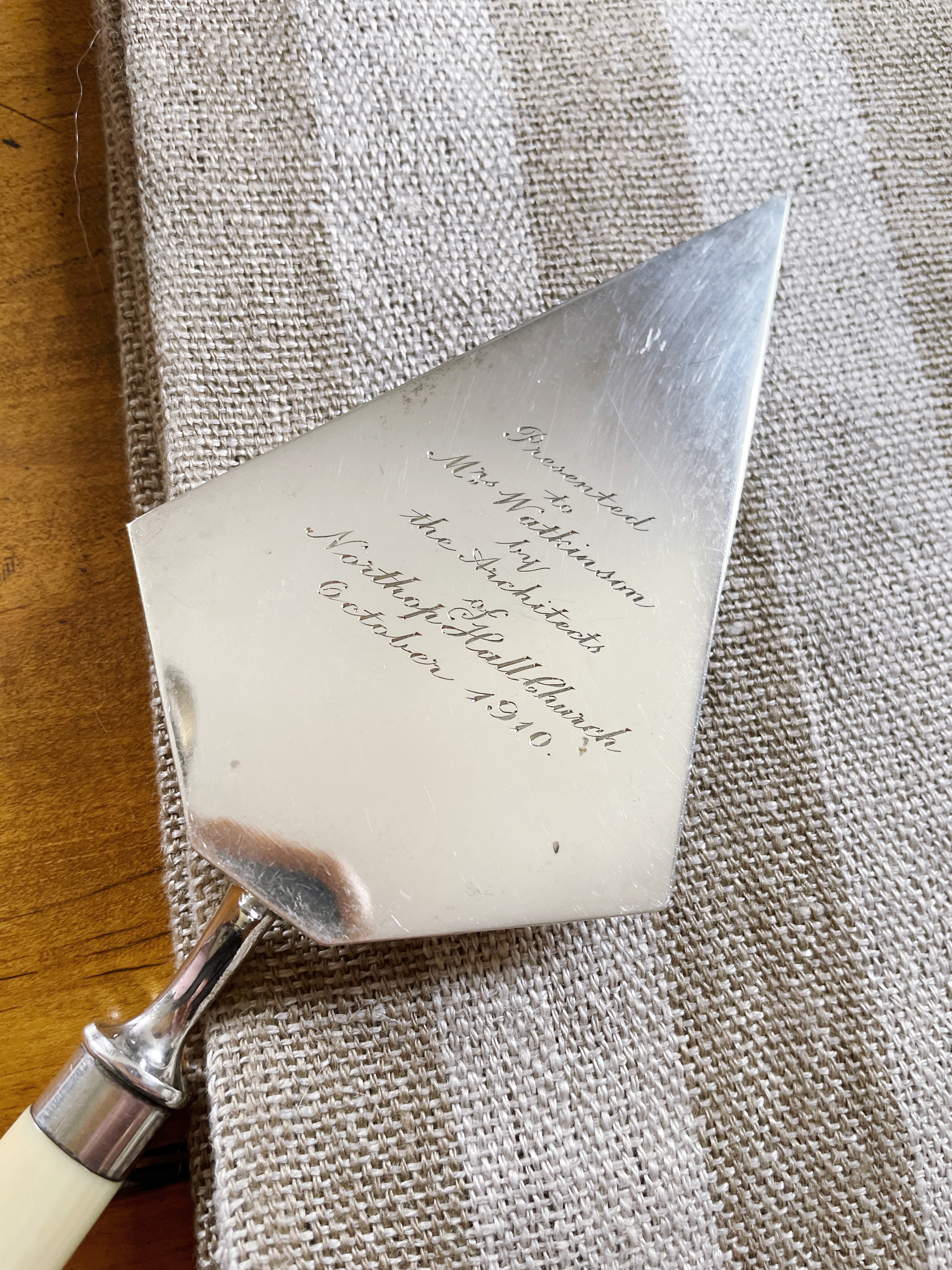 Antique English 1910 Sterling Silver Presentation Trowel