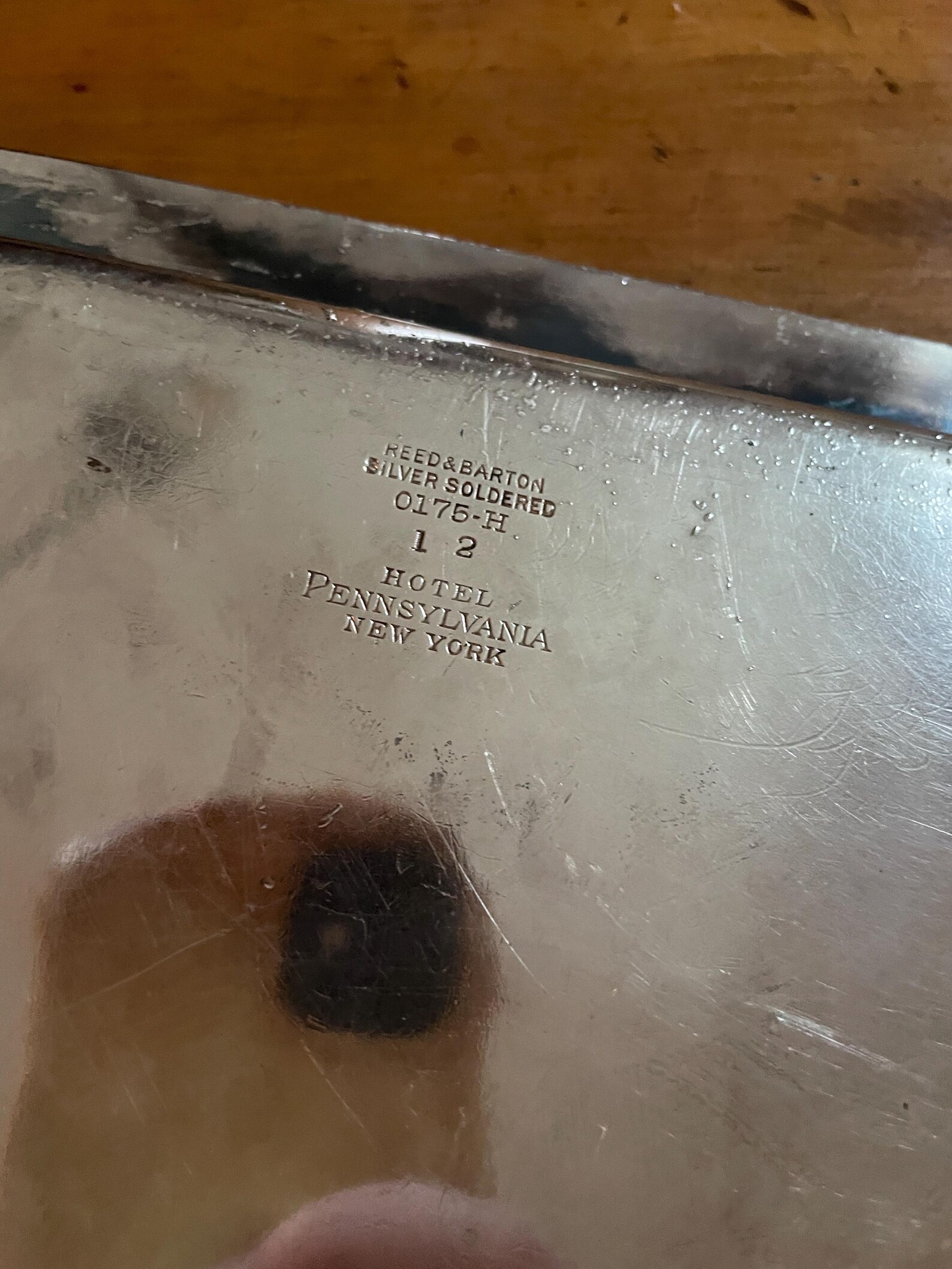 Antique Silver Plated Serving Platter from The Hotel Pennsylvania NYC