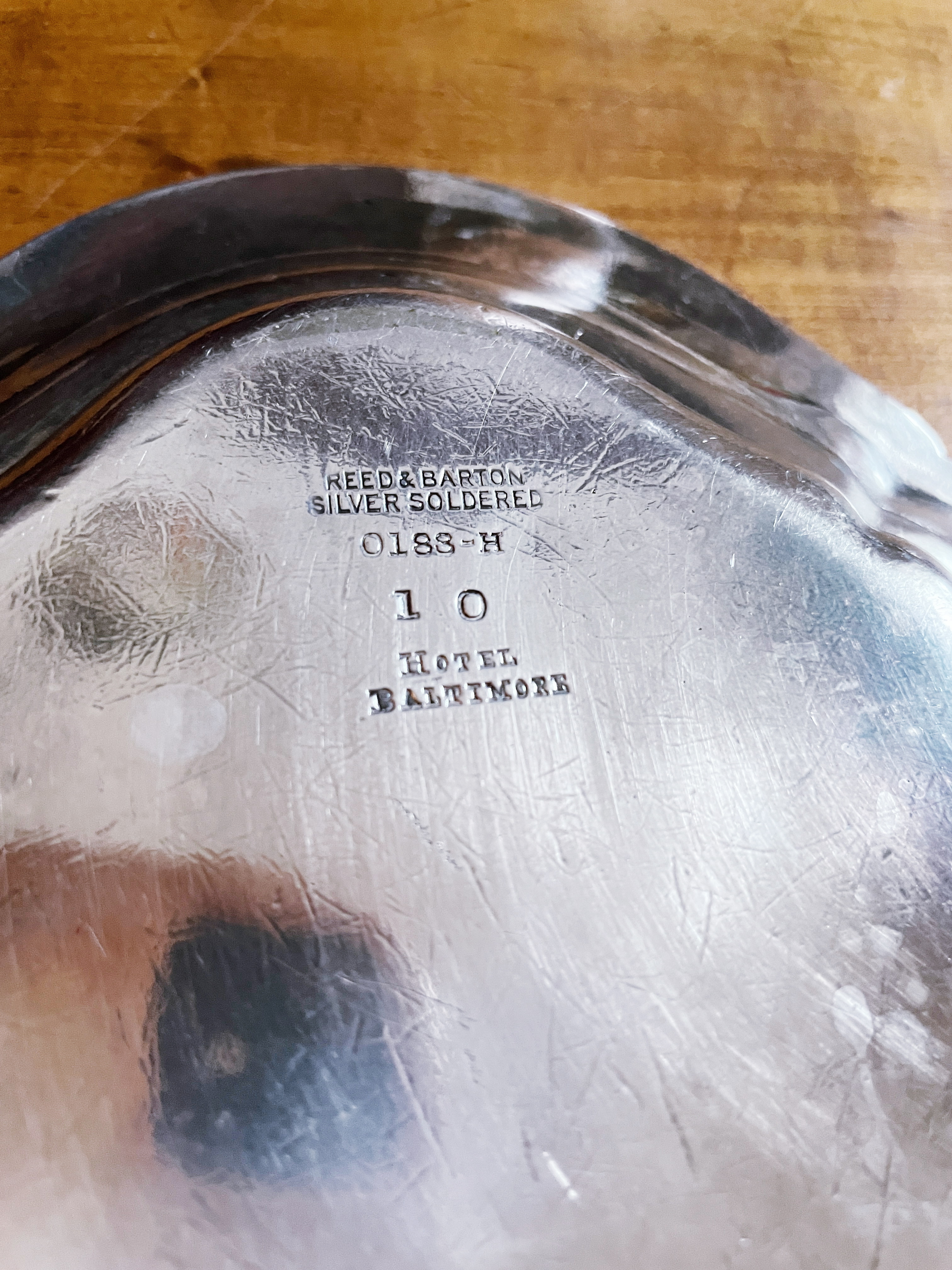 1920s Silver Plated Serving Tray from Hotel Baltimore in Kansas City