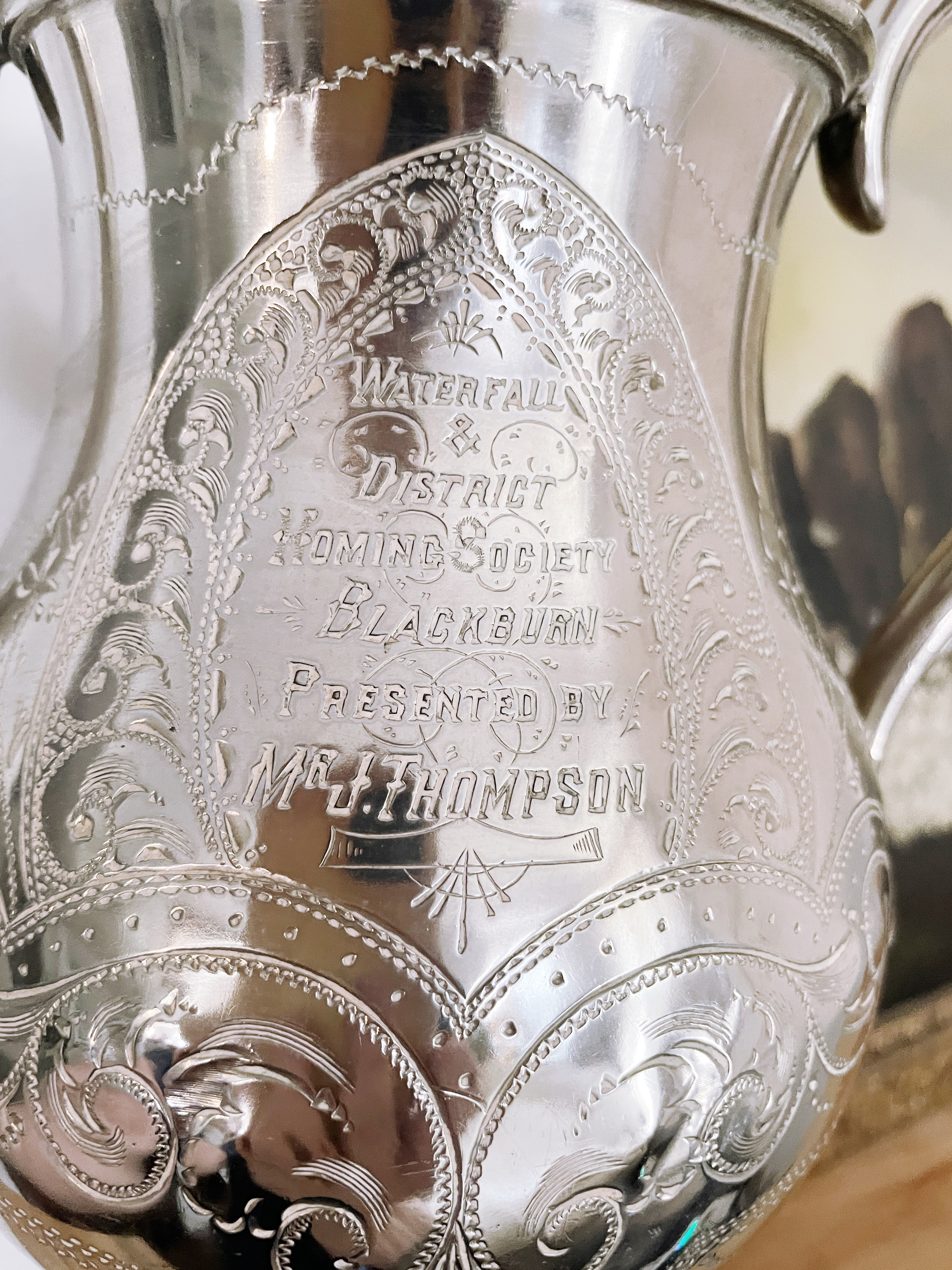 1902 Silver Plated English Pigeon Racing Trophy