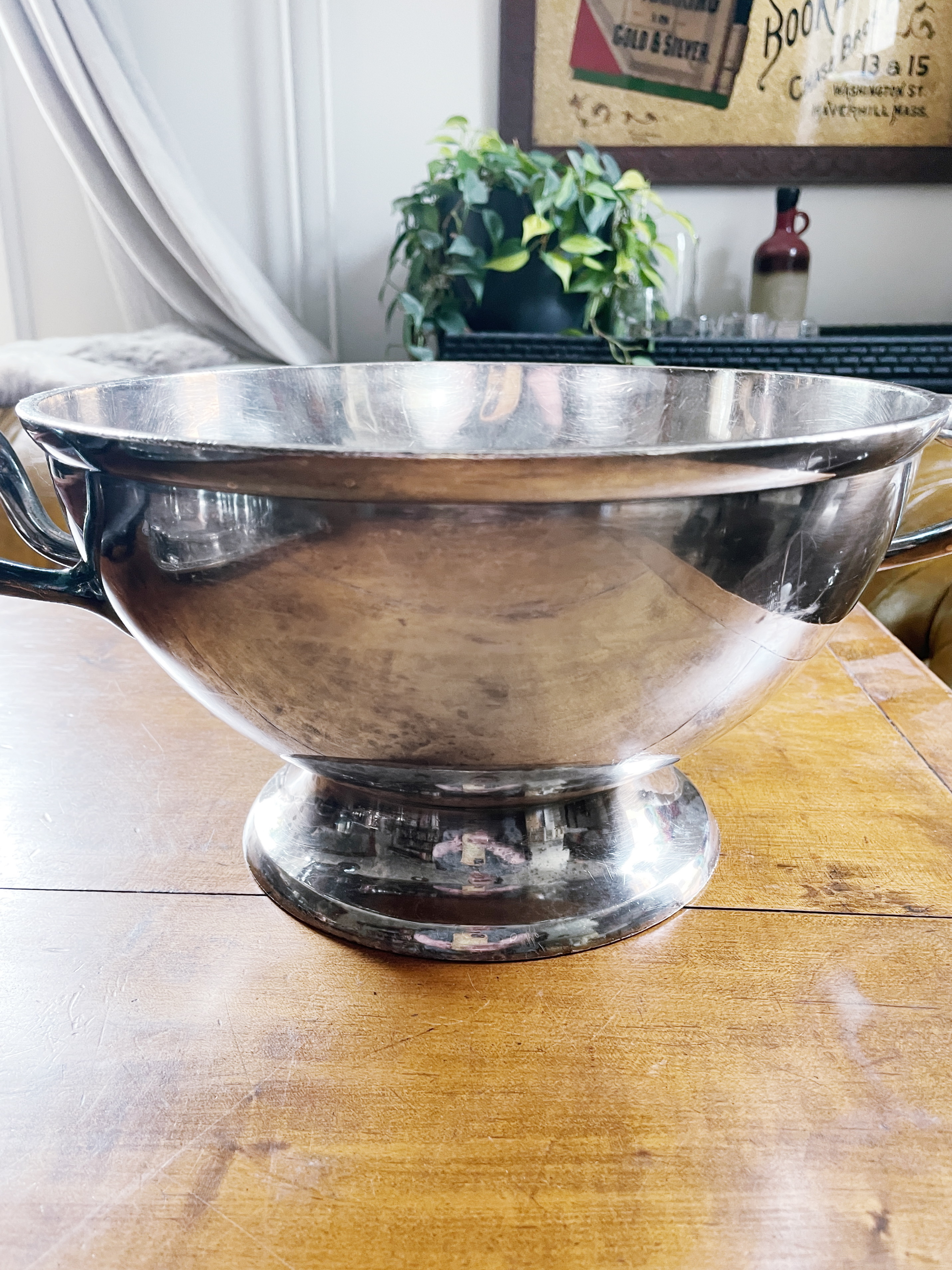 Antique Silver Plated Serving Bowl from Deutsche Africa Line Ship