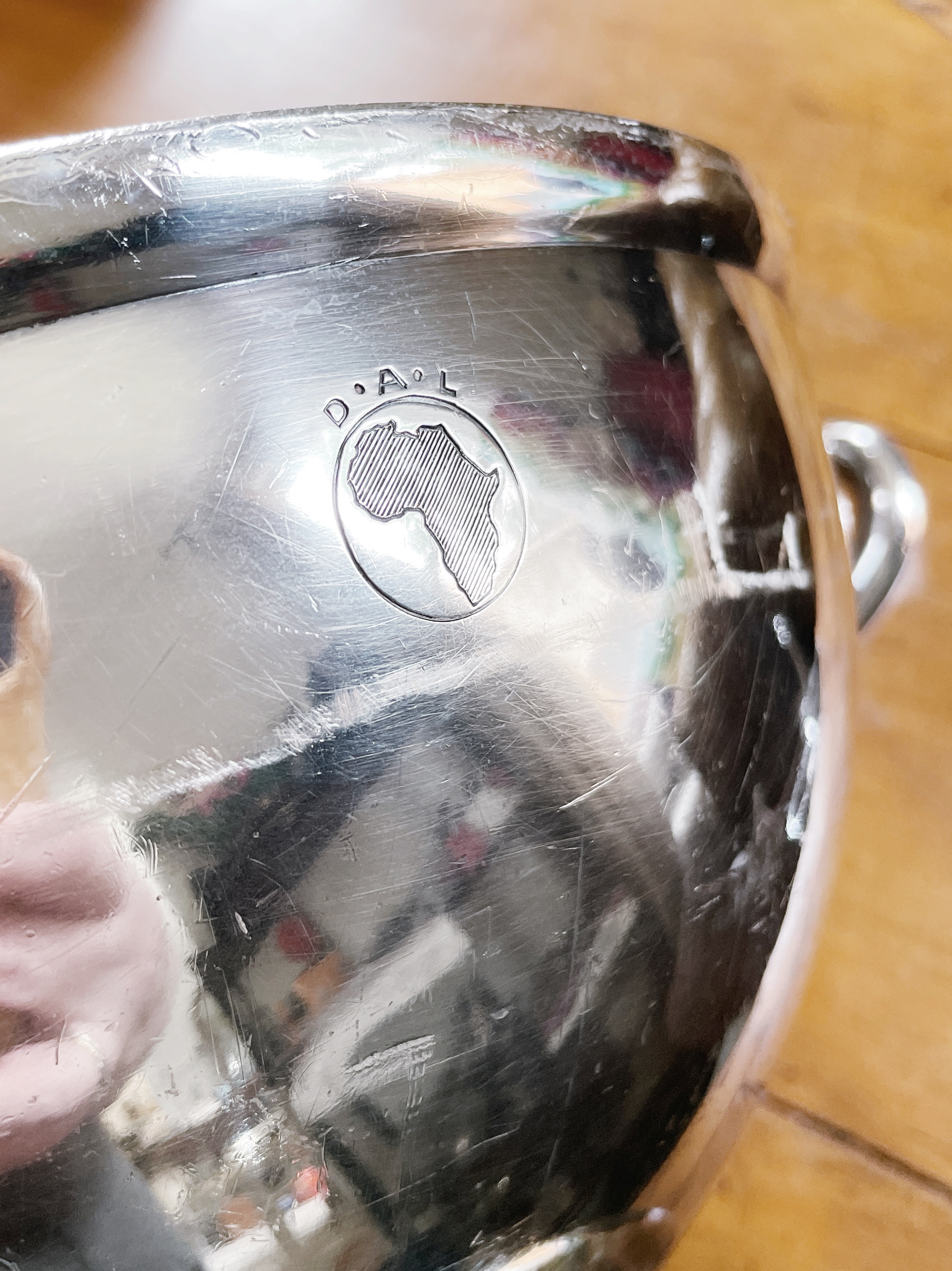Antique Silver Plated Serving Bowl from Deutsche Africa Line Ship