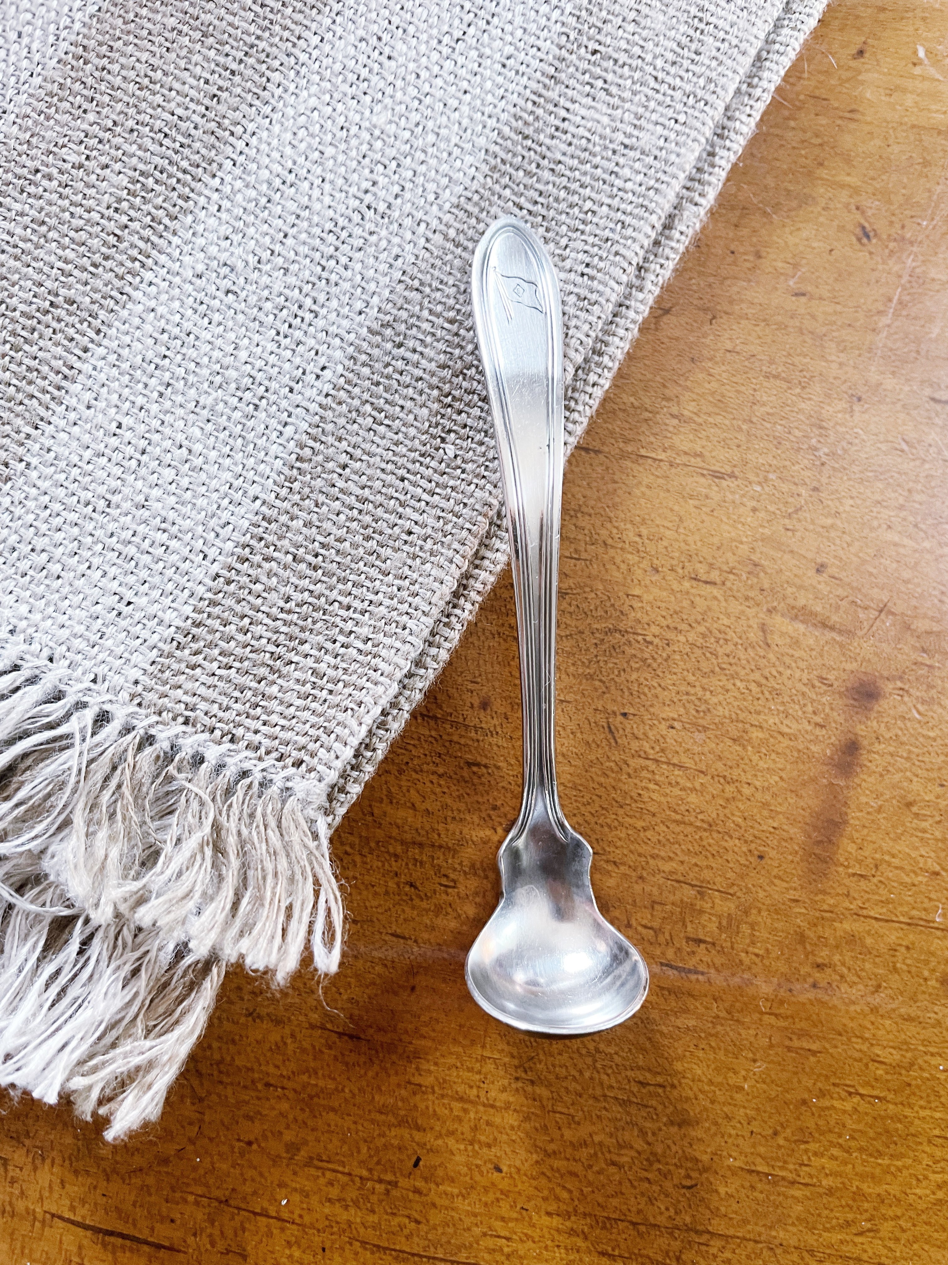 Antique Silver Plated American Export Lines Mustard Ladle