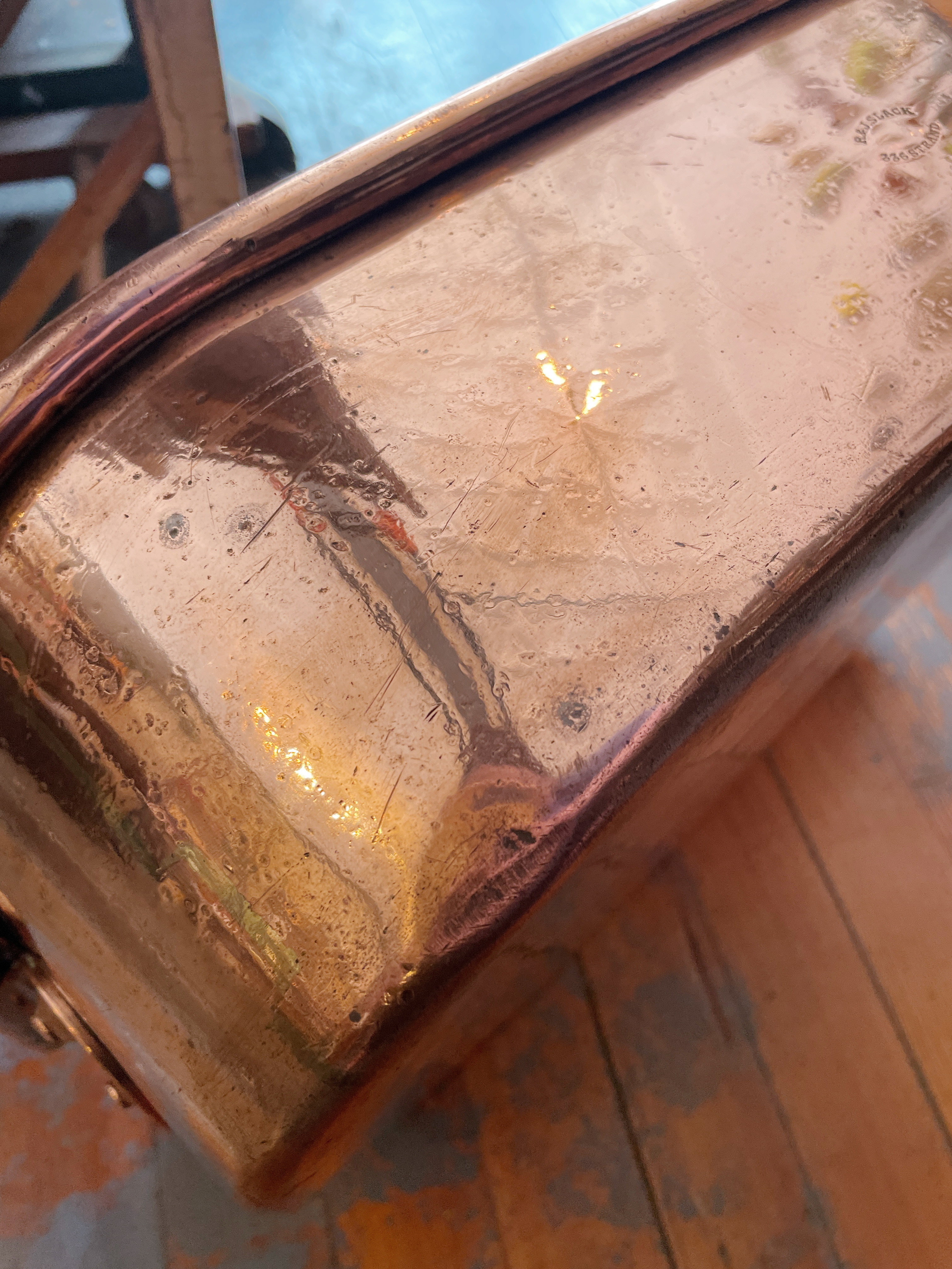 Antique English Copper Roasting Pan by R & J Slack of London