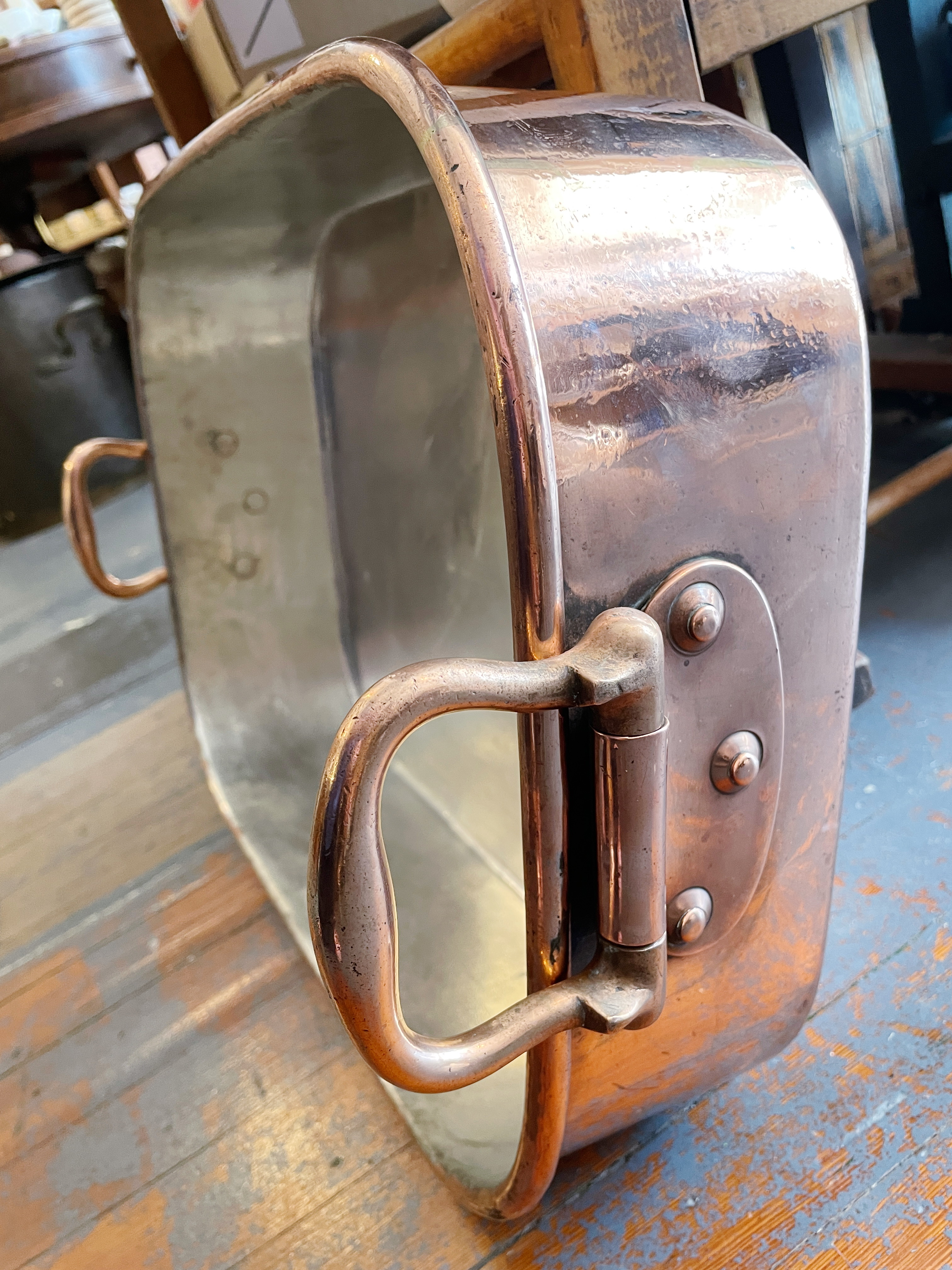 Antique English Copper Roasting Pan by R & J Slack of London