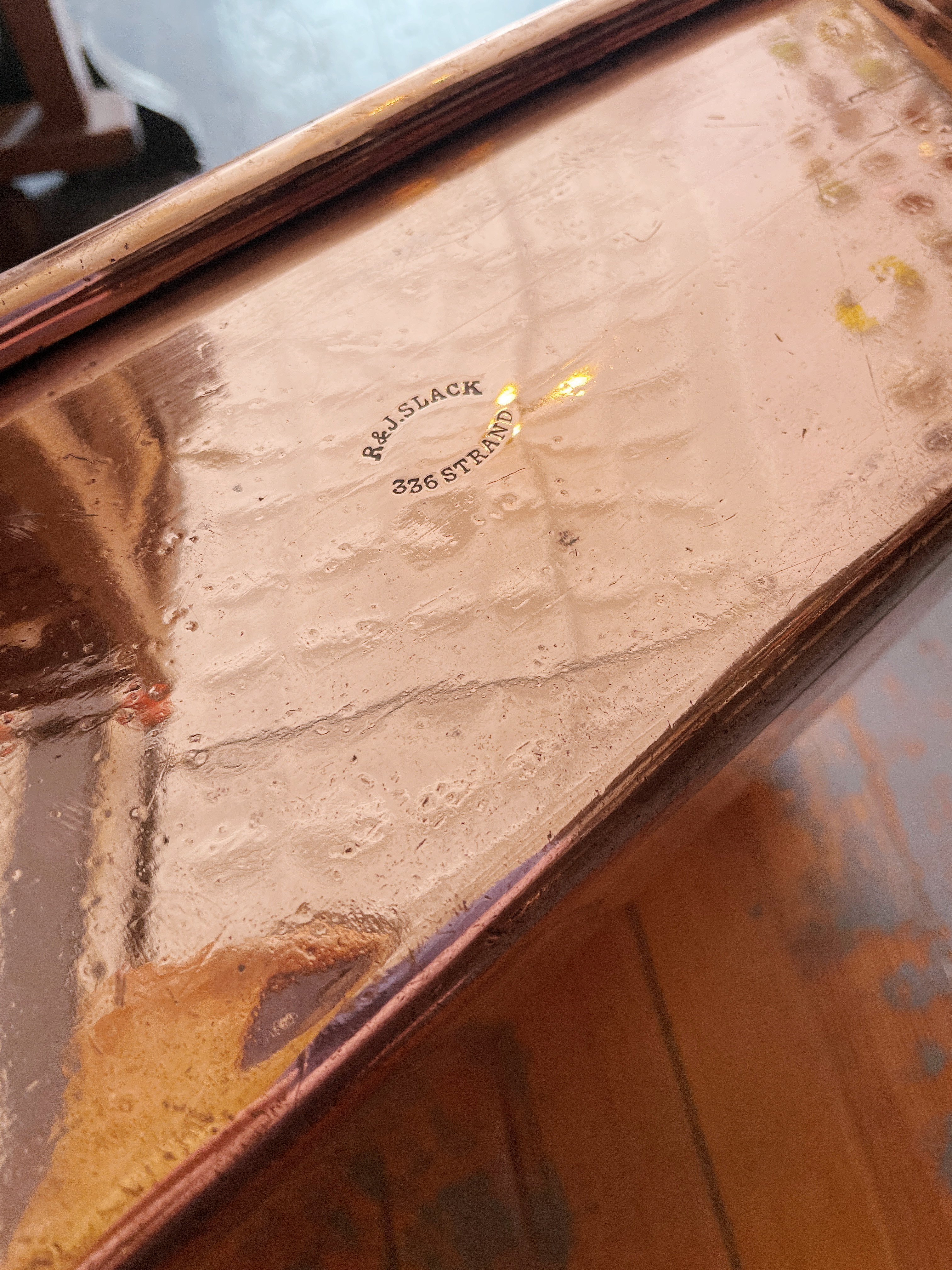 Antique English Copper Roasting Pan by R & J Slack of London