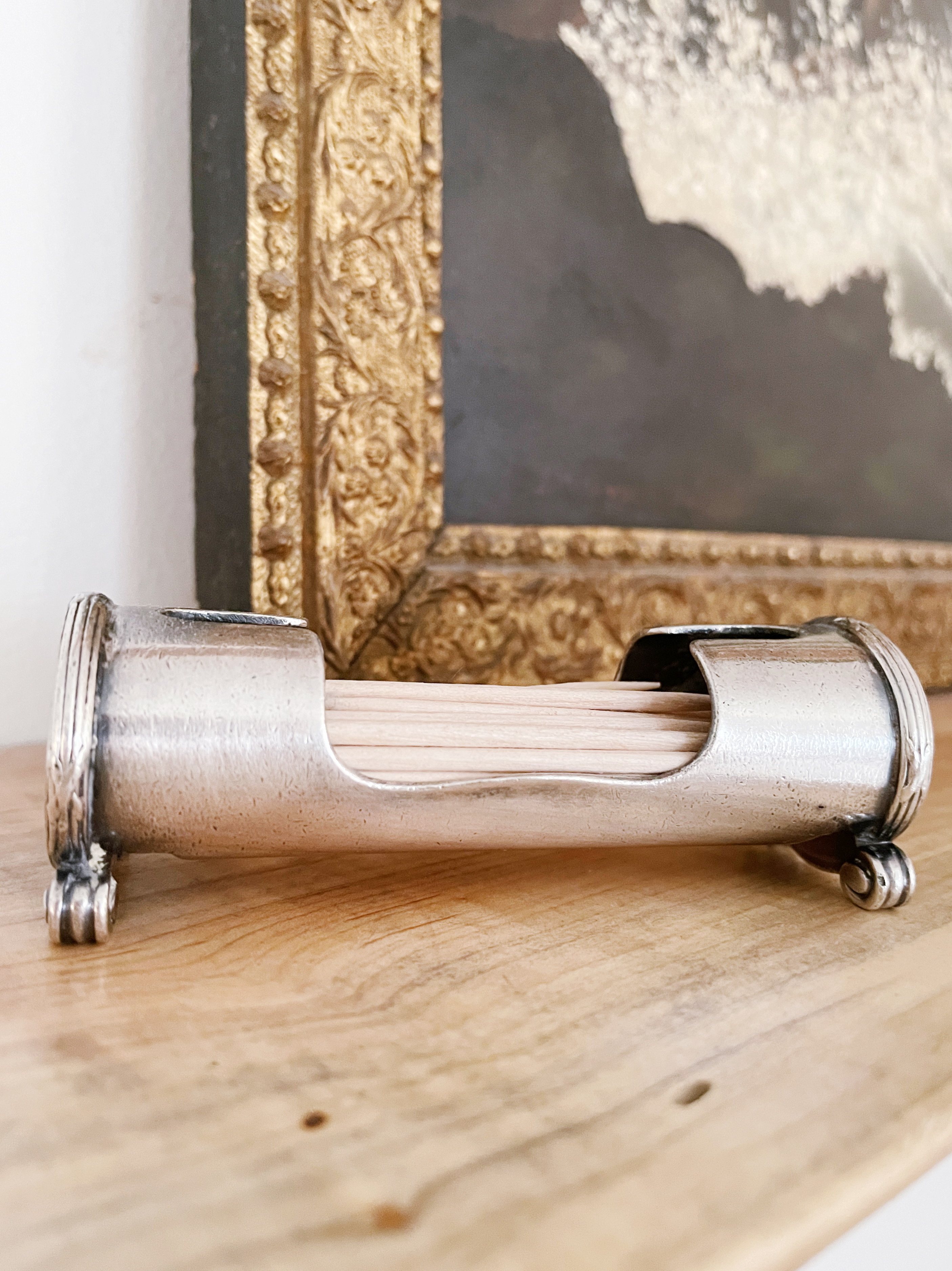 Antique Silver Plated Toothpick Holder from Carlton Hotel Rome