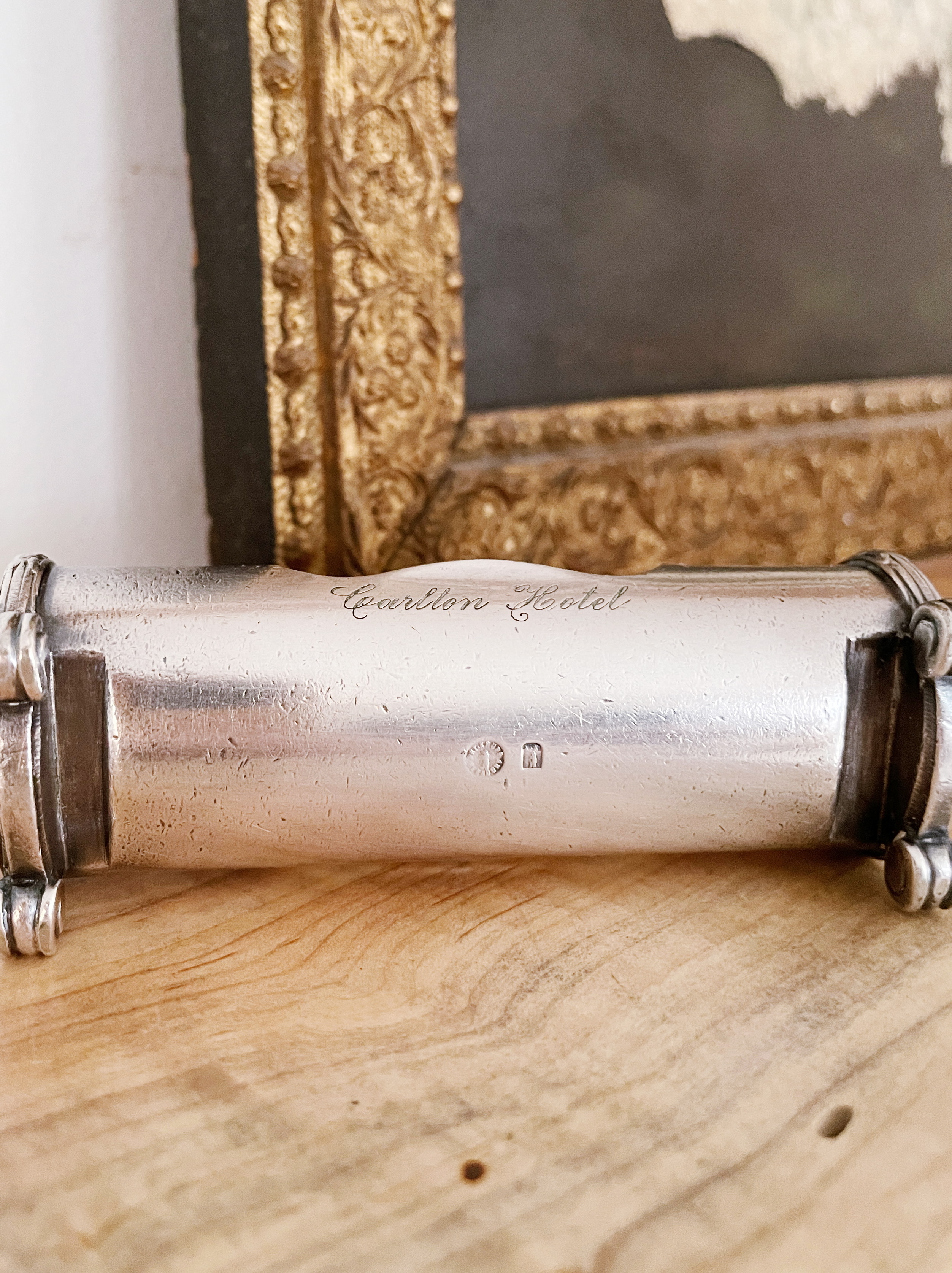 Antique Silver Plated Toothpick Holder from Carlton Hotel Rome