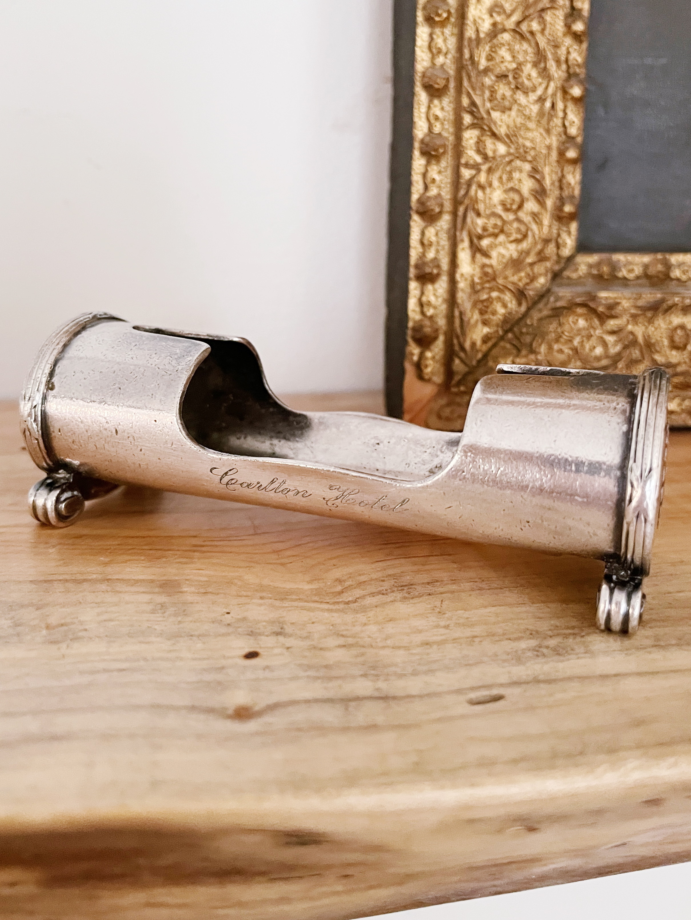 Antique Silver Plated Toothpick Holder from Carlton Hotel Rome